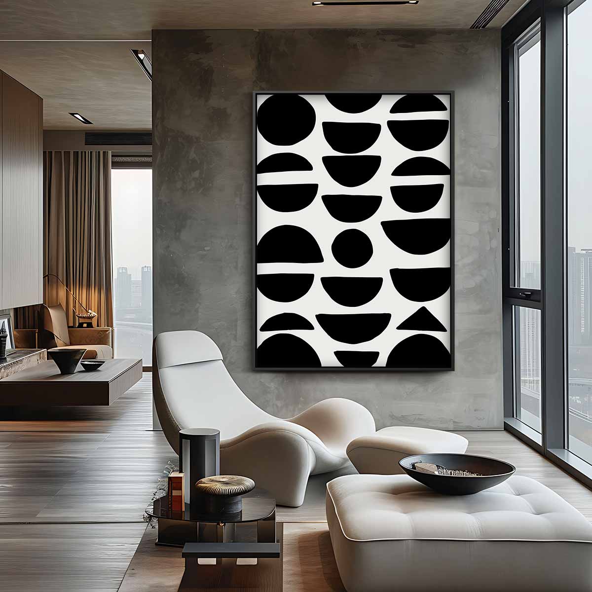 Modern Geometrisch Wandkunstwerk – canvas wanddecoratie in portret formaat