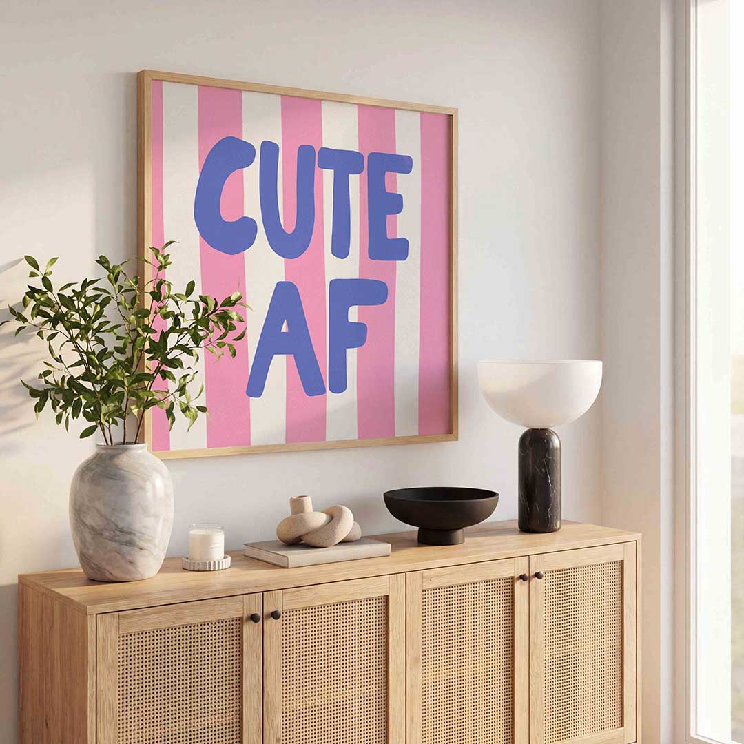 Cute af – kleurrijke poster in vierkant formaat