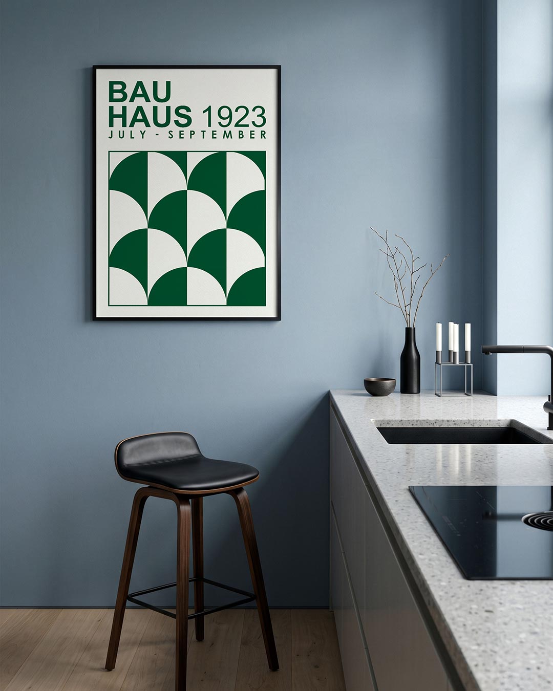 – geometrische Bauhaus poster in staand formaat