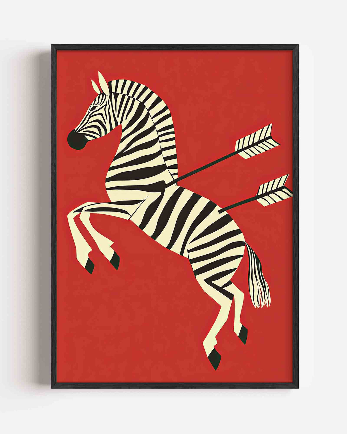 Zebra met pijlen – dieren portret poster als wanddecoratie
