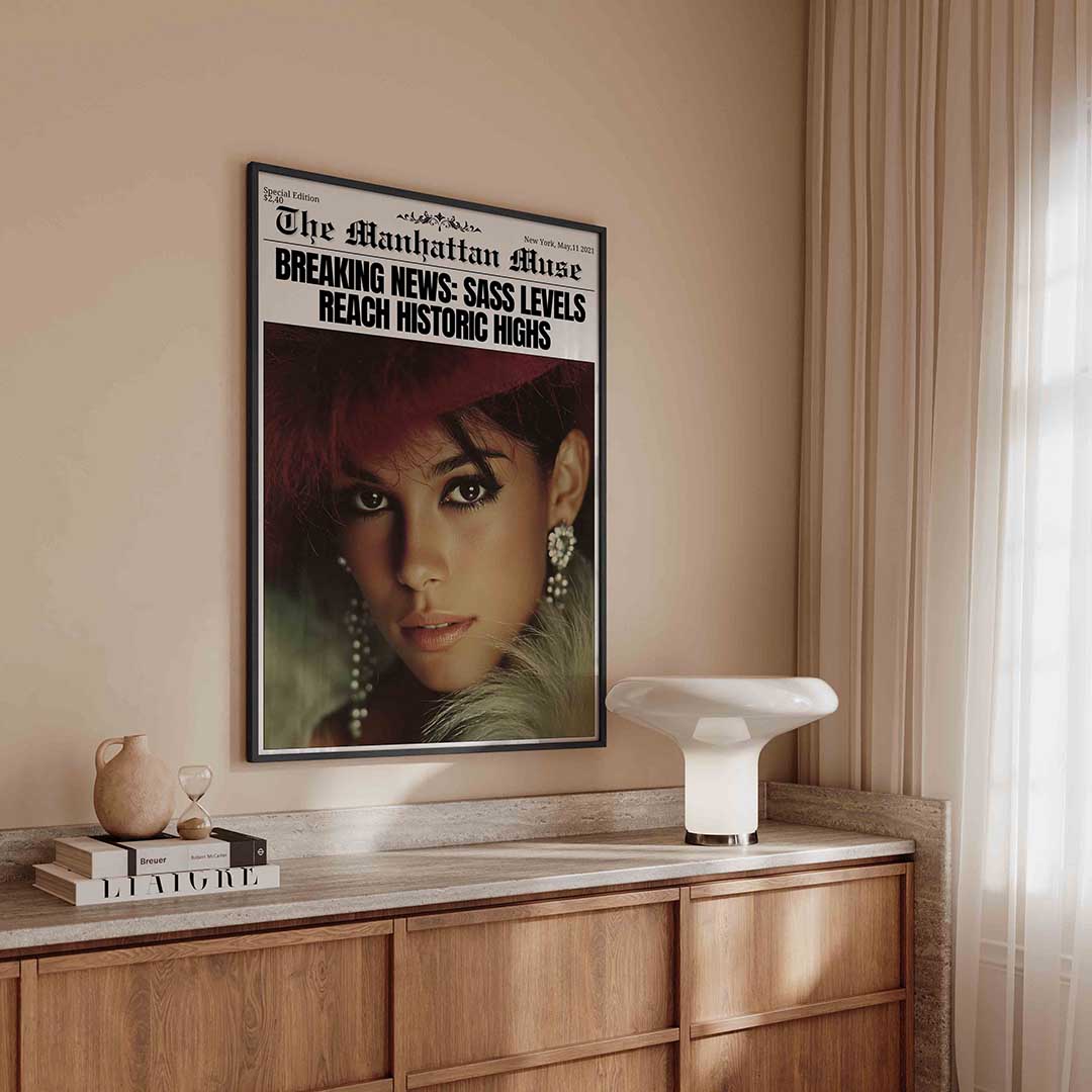 Vrouwelijk portret – kleurrijke Pop Art poster in staand formaat