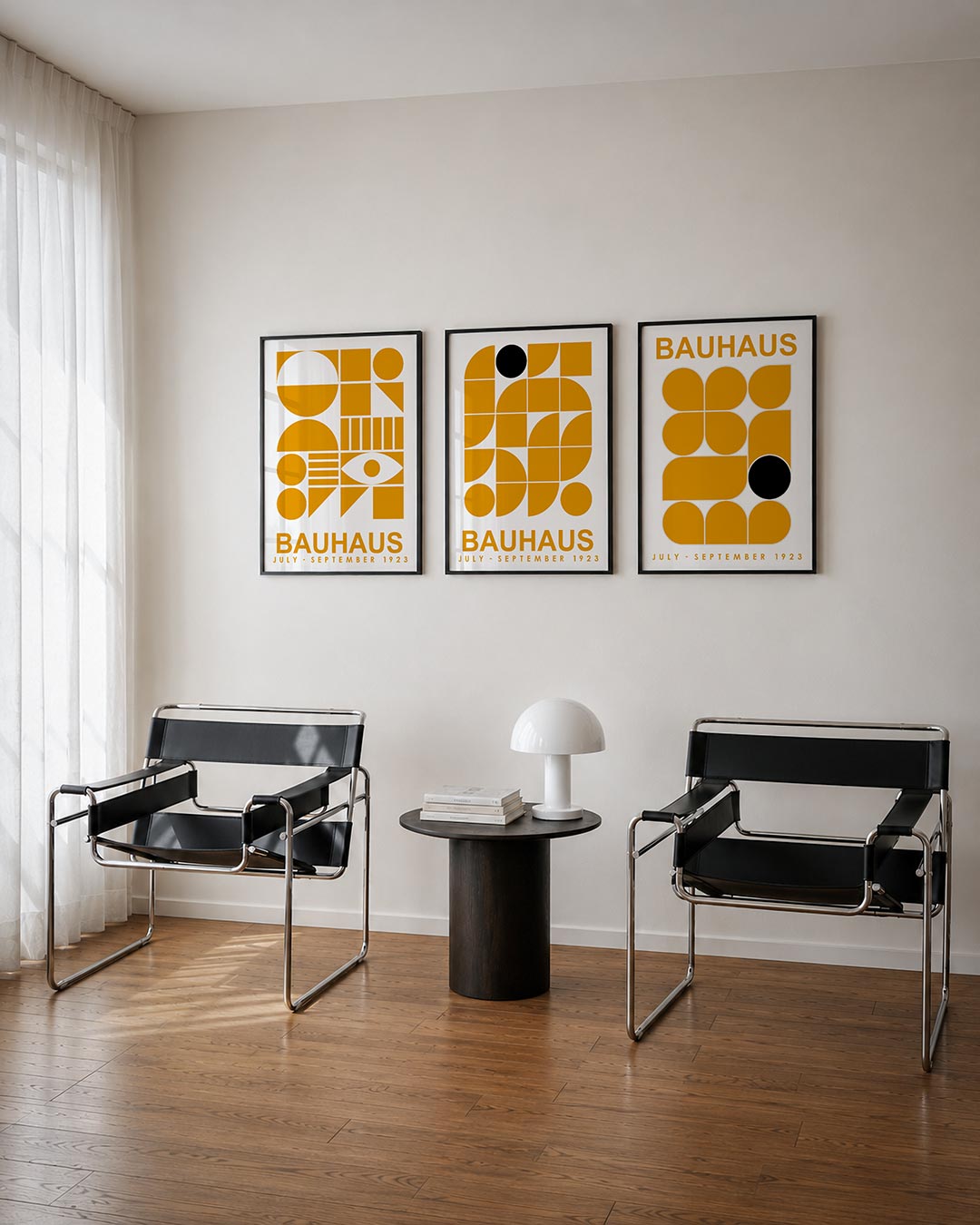 Vormen en vlakken posterset – derde productweergave – deze posterset in drie delen toont een speelse combinatie van cirkels