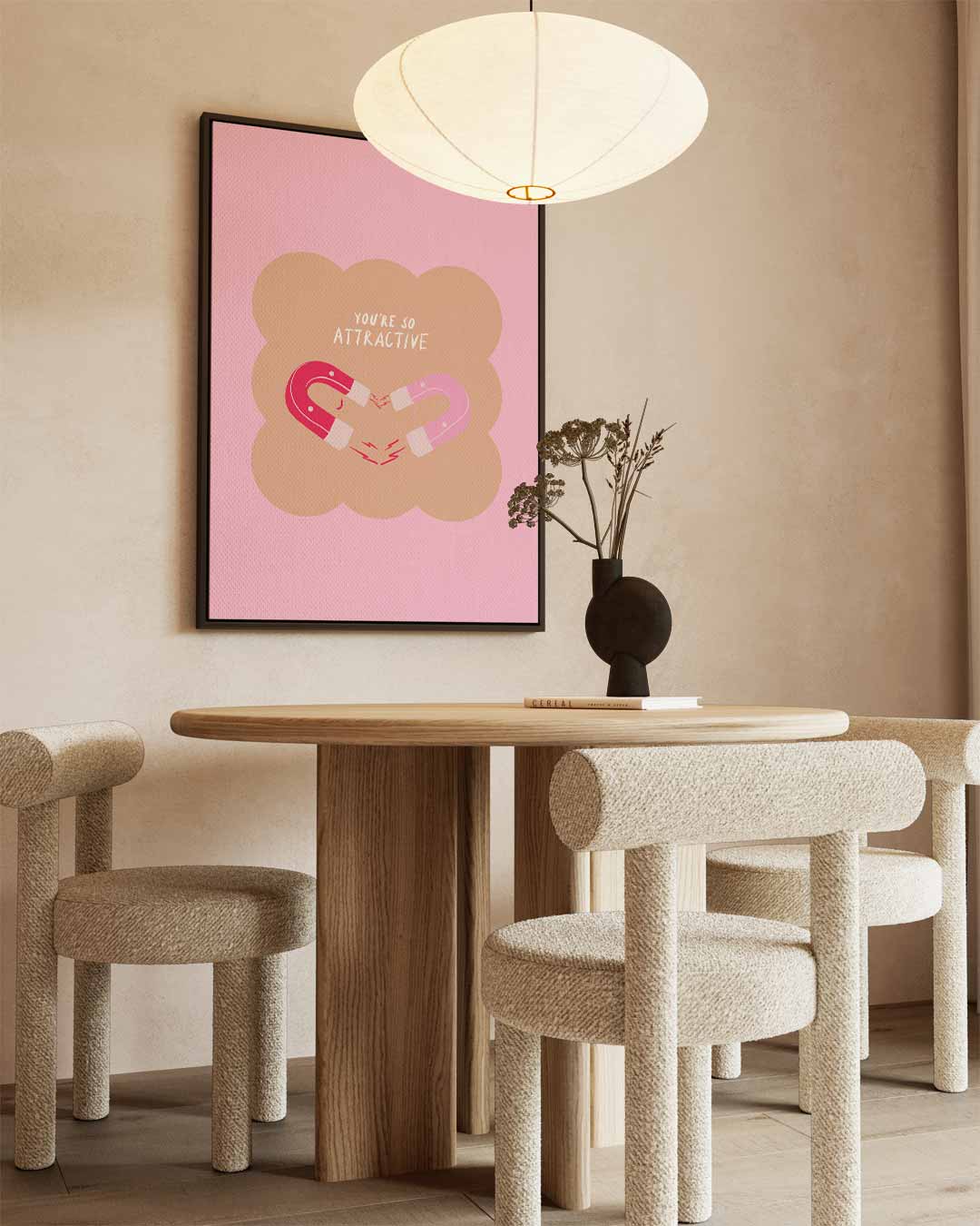 Magnetische Aantrekkingskracht Poster – kunstwerk met zwarte baklijst