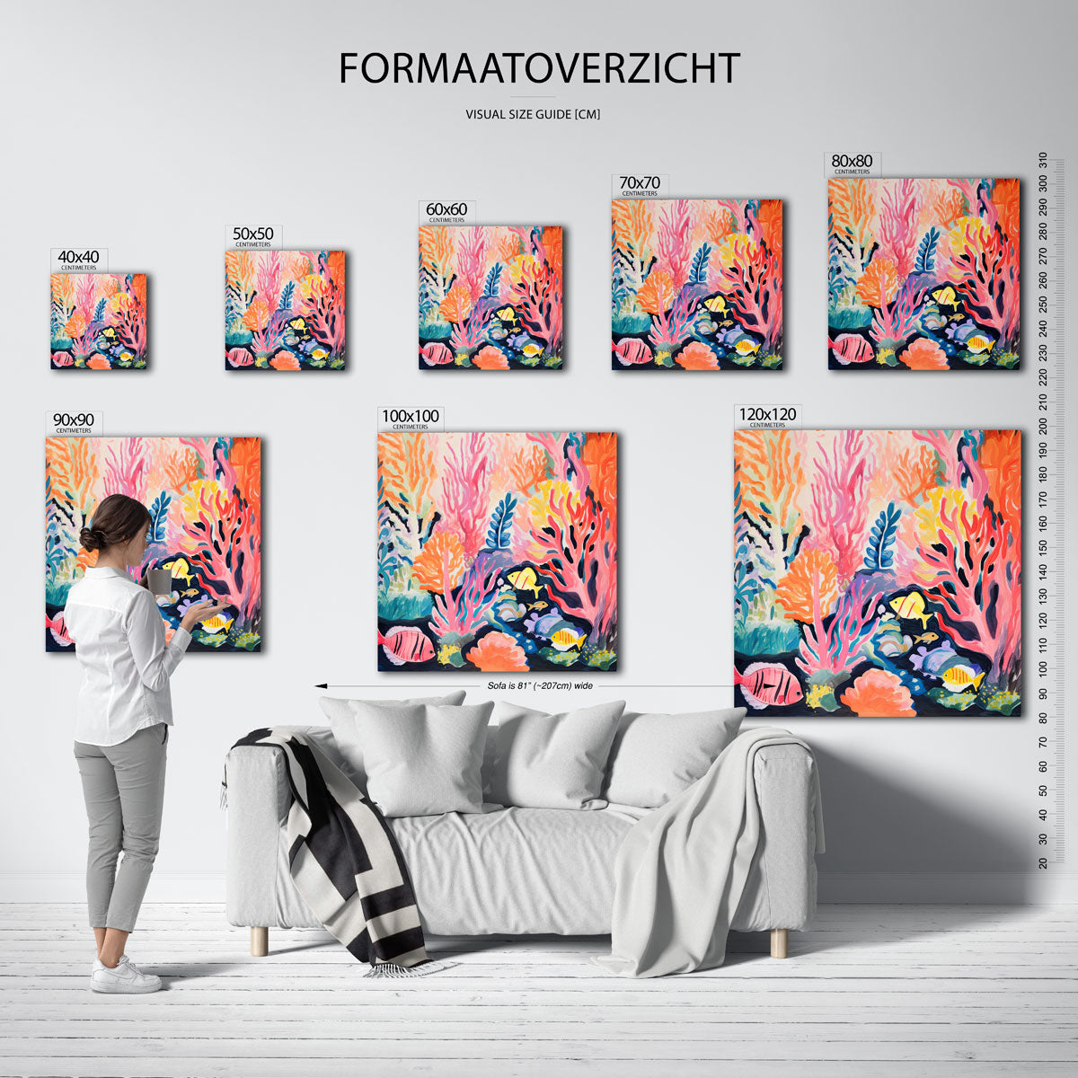Onderwaterwereld – vierkante muurposter voor de kinderkamer