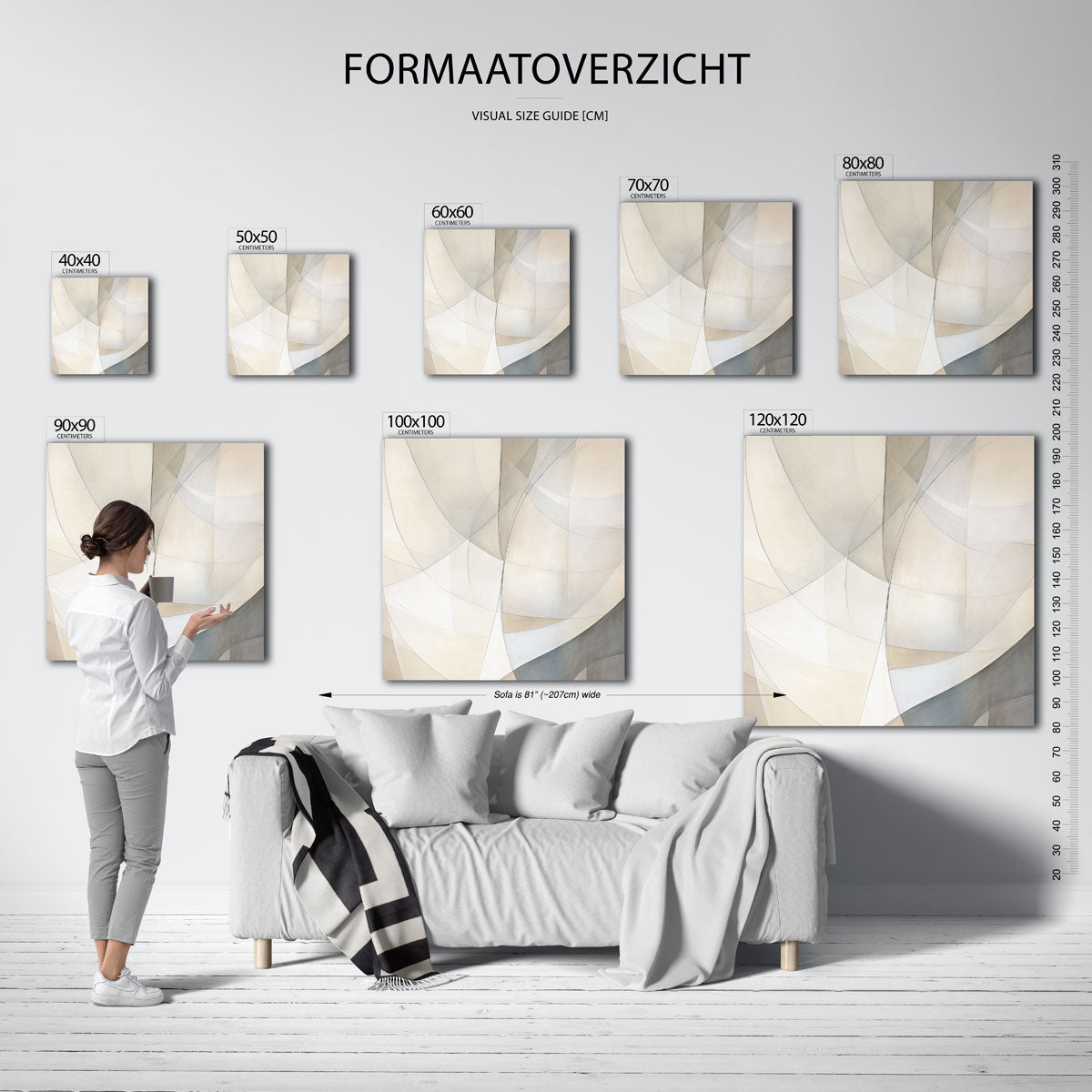 Abstracte vormen – vierkante muurposter met abstracte vormen