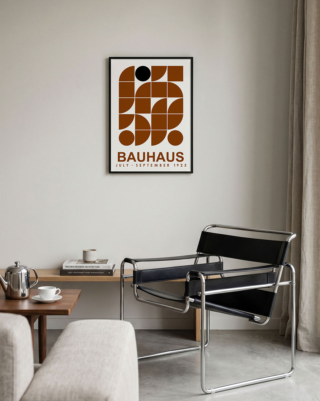 Vormritme en kleur – geometrische Bauhaus poster in staand formaat