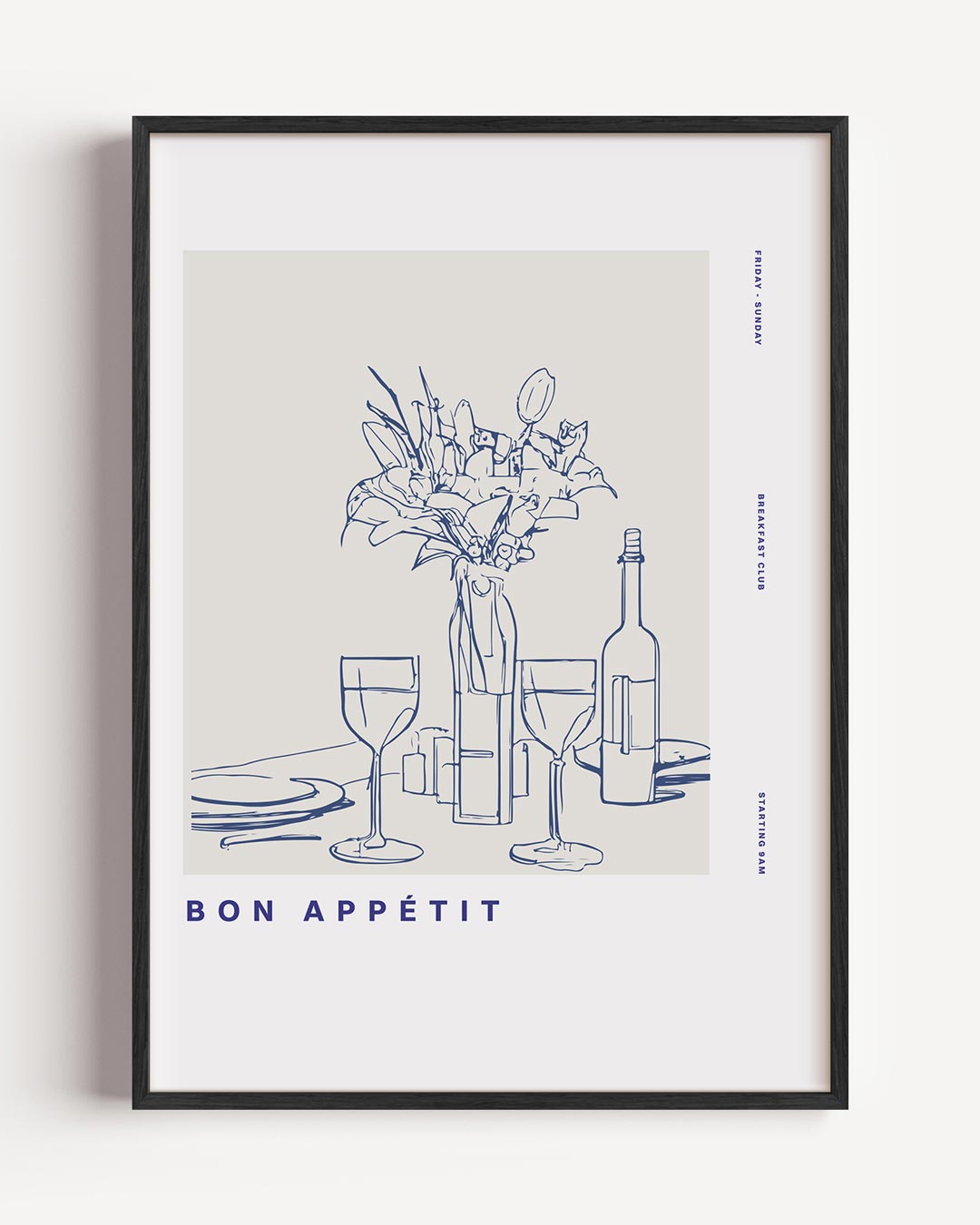 Bon Appétit Eettafel – keuken portret poster als wanddecoratie