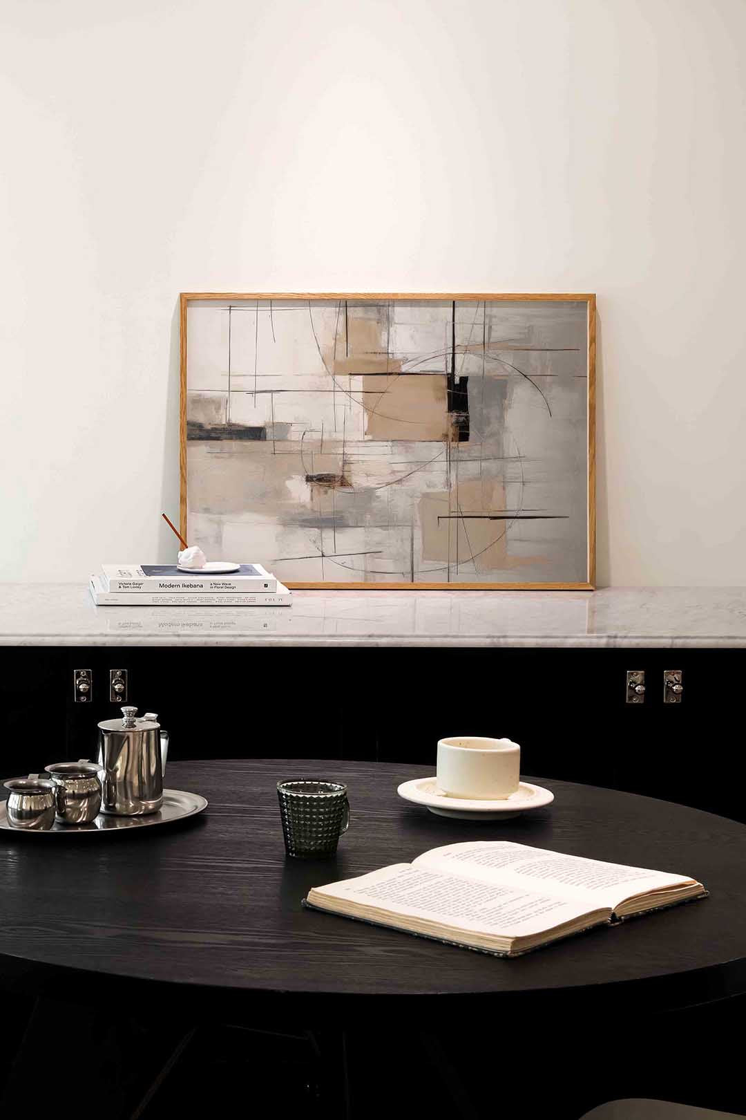 Abstracte lijnen en vlakken – abstracte poster in liggend formaat