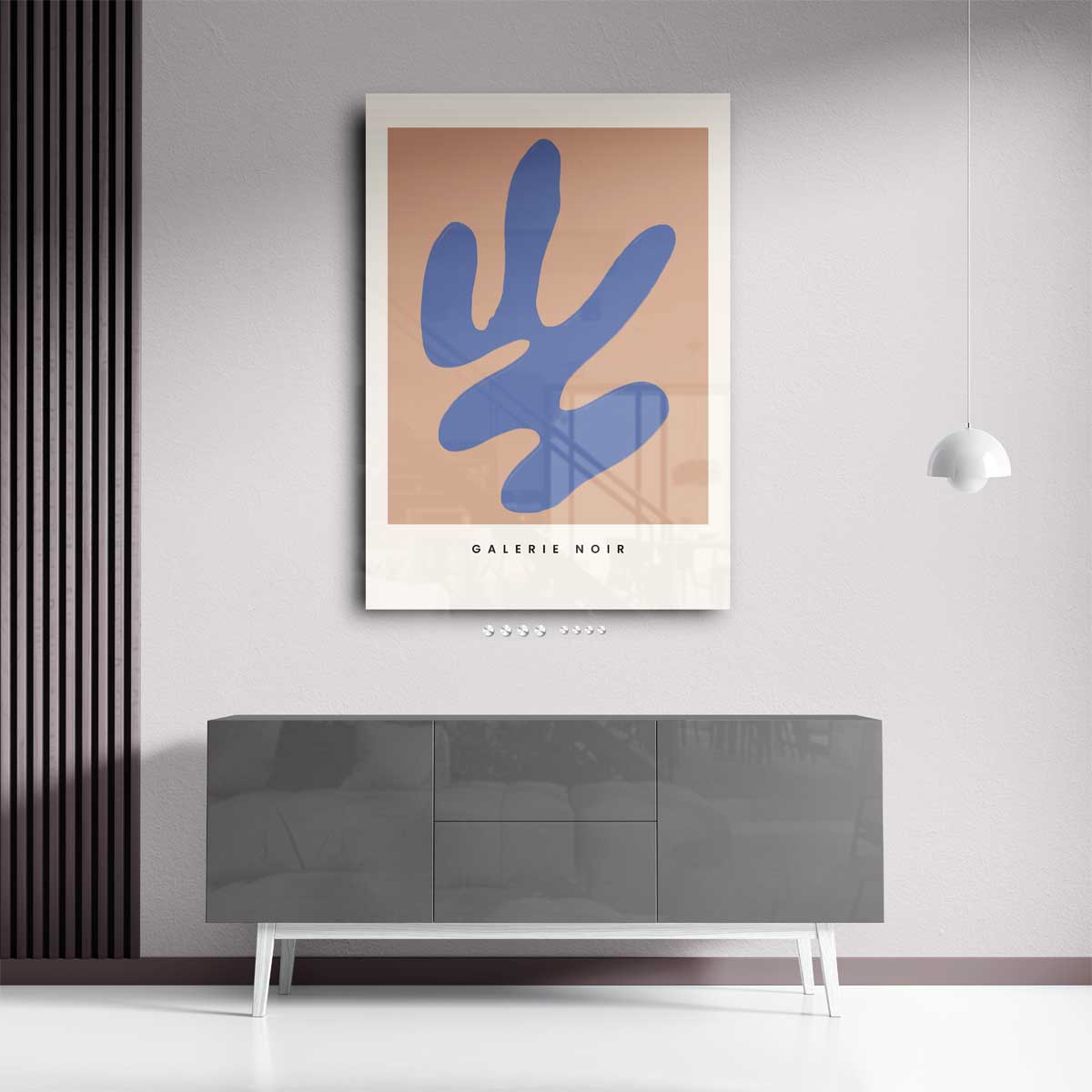 Blauwe Abstractie op Nude – portret kunstwerk als wanddecoratie, afbeelding 13
