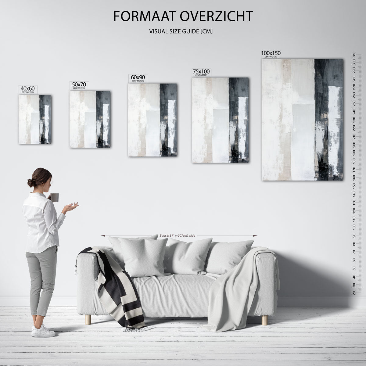Gelaagde compositie – staande wanddecoratie van WallArtistic