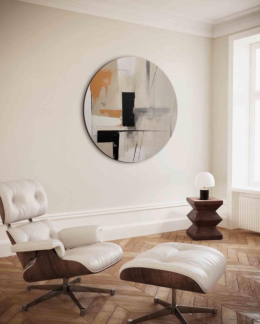 Abstracte vormen – kleurrijke ronde wanddecoratie van WallArtistic