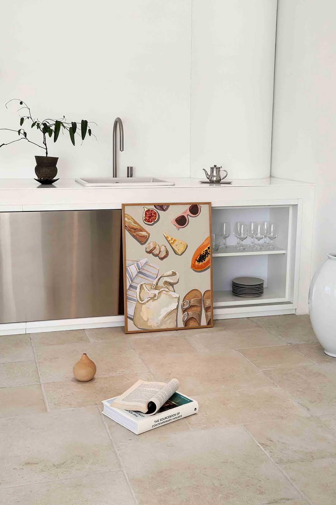 Zomerse picknick – culinaire wandkunst als portret poster
