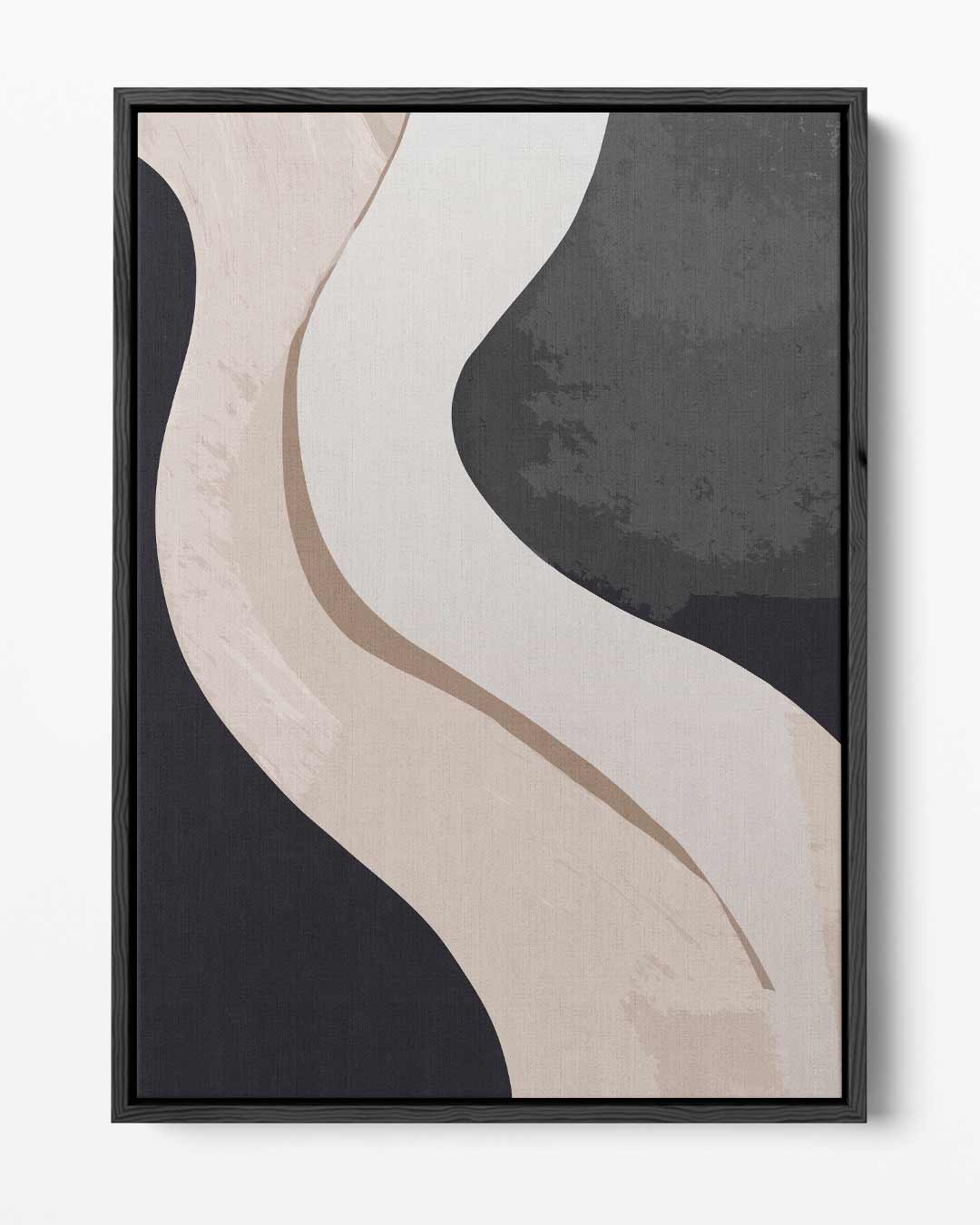 Abstracte Golven in Beige – portret kunstwerk als wanddecoratie