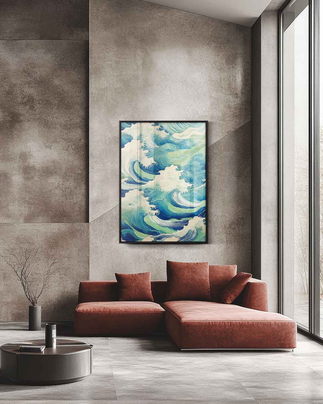 Golvende Zee – staande wandkunst voor woonkamer of interieur