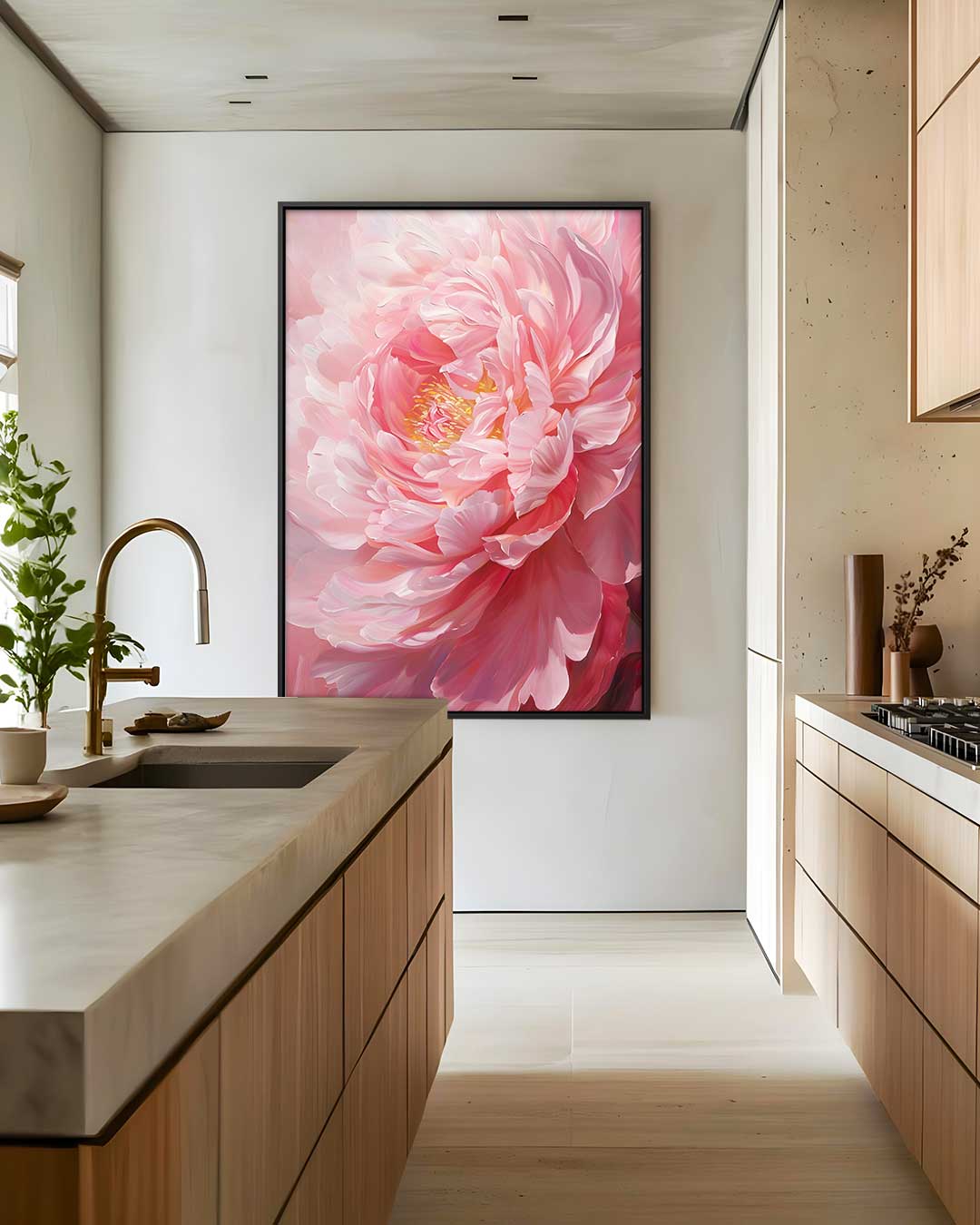 Bloeiende Elegantie – modern portret kunstwerk van WallArtistic