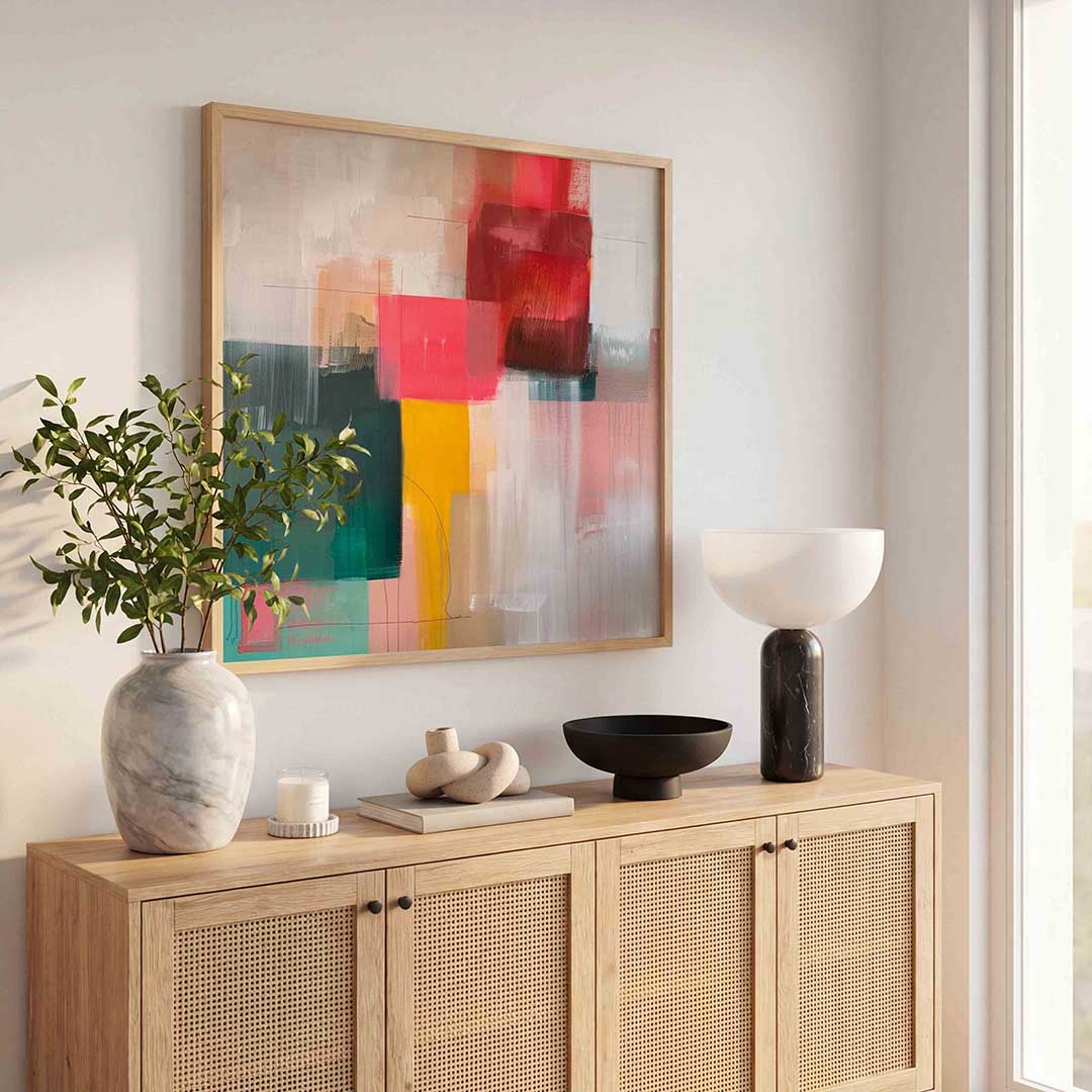 Abstracte vormen – illustratie poster in vierkant formaat