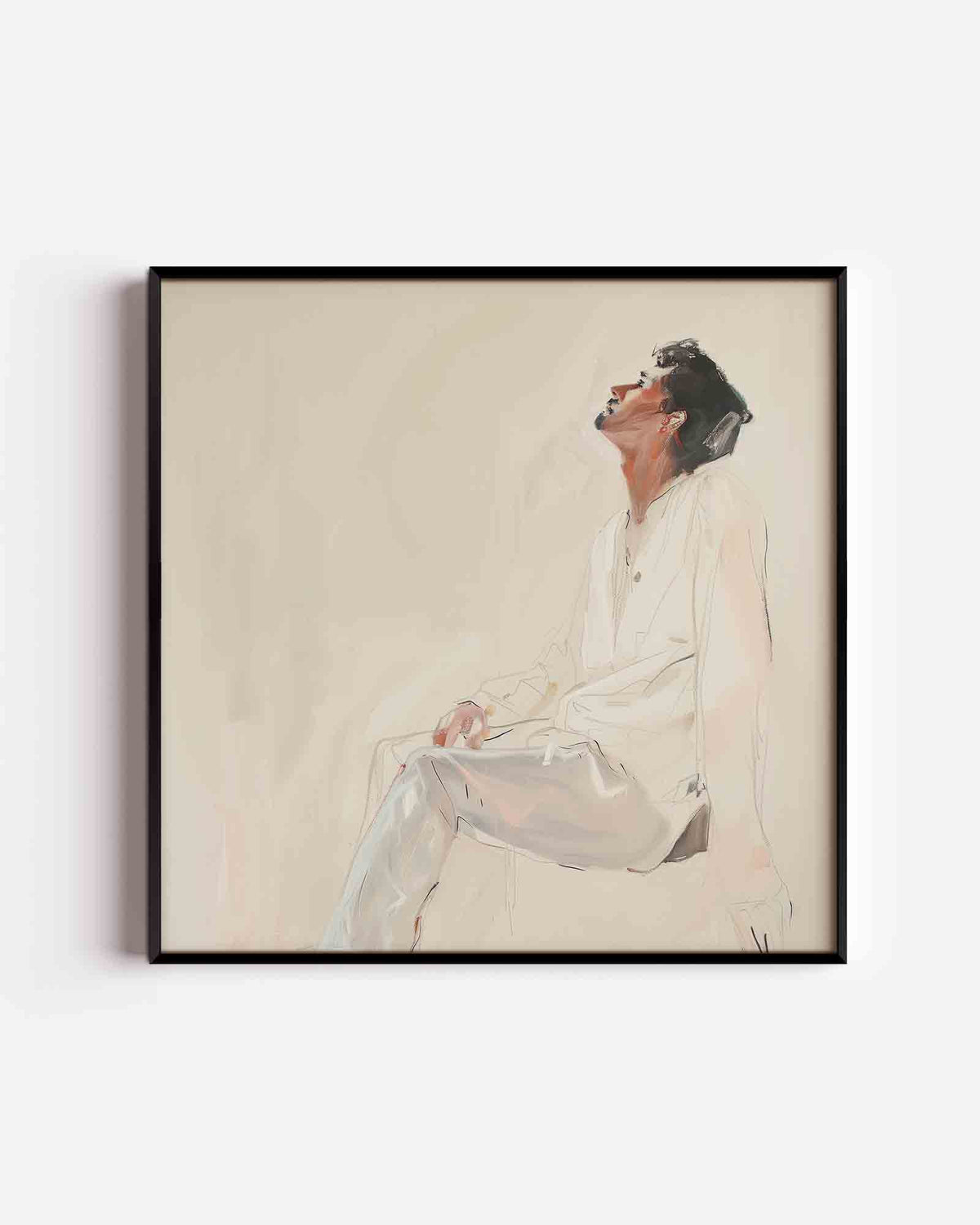 Zittende figuur – design vierkante poster als wanddecoratie