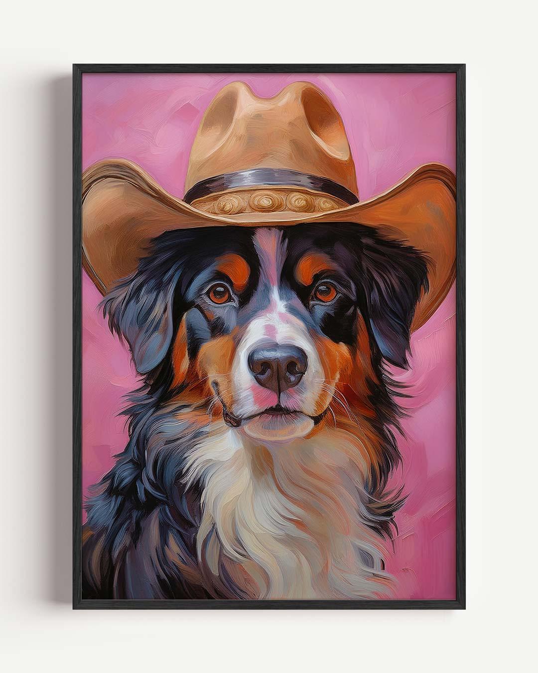 Cowboy Hond Portretposter – dieren portret poster als wanddecoratie