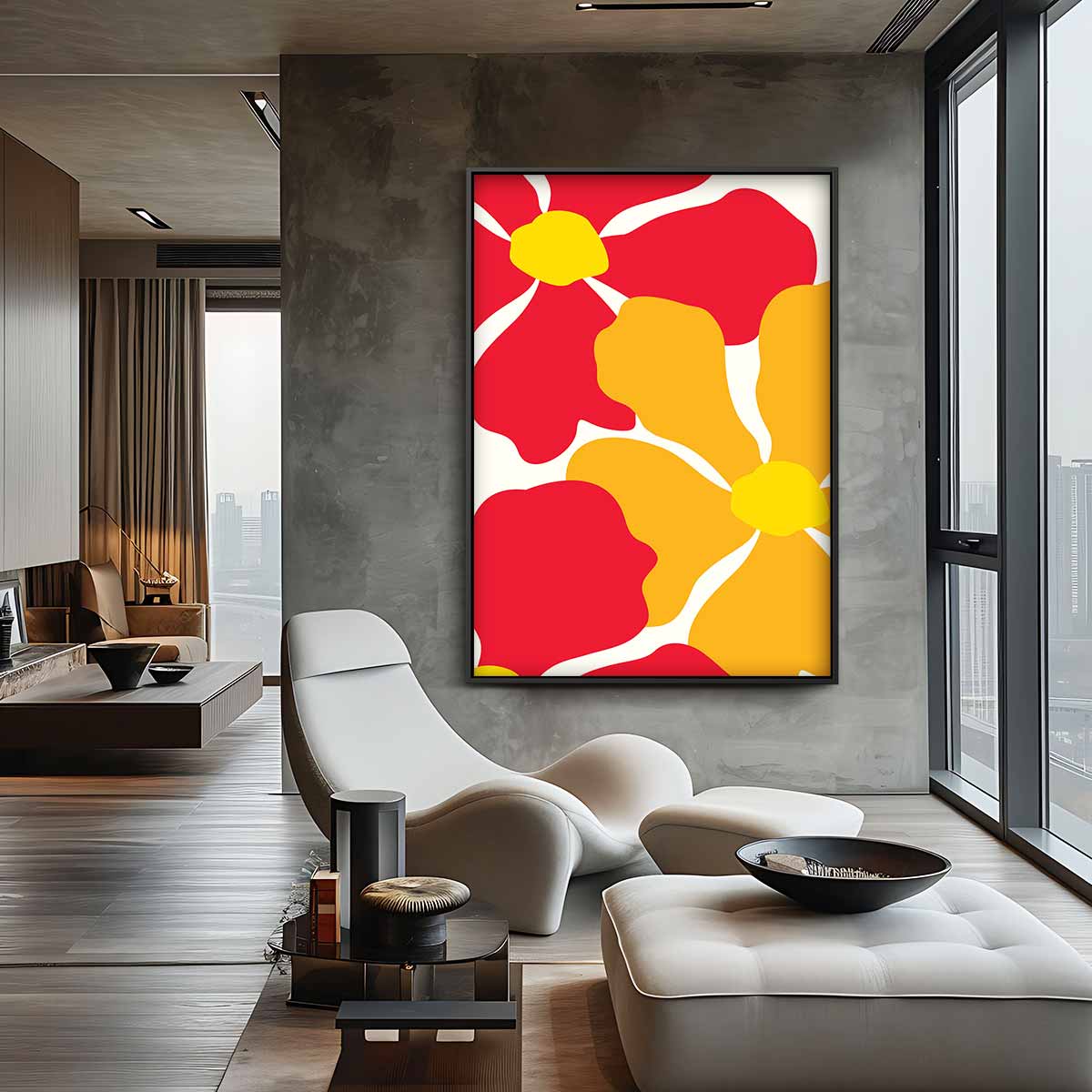 Bloemrijke Kleurexplosie – canvas kunstwerk als wanddecoratie