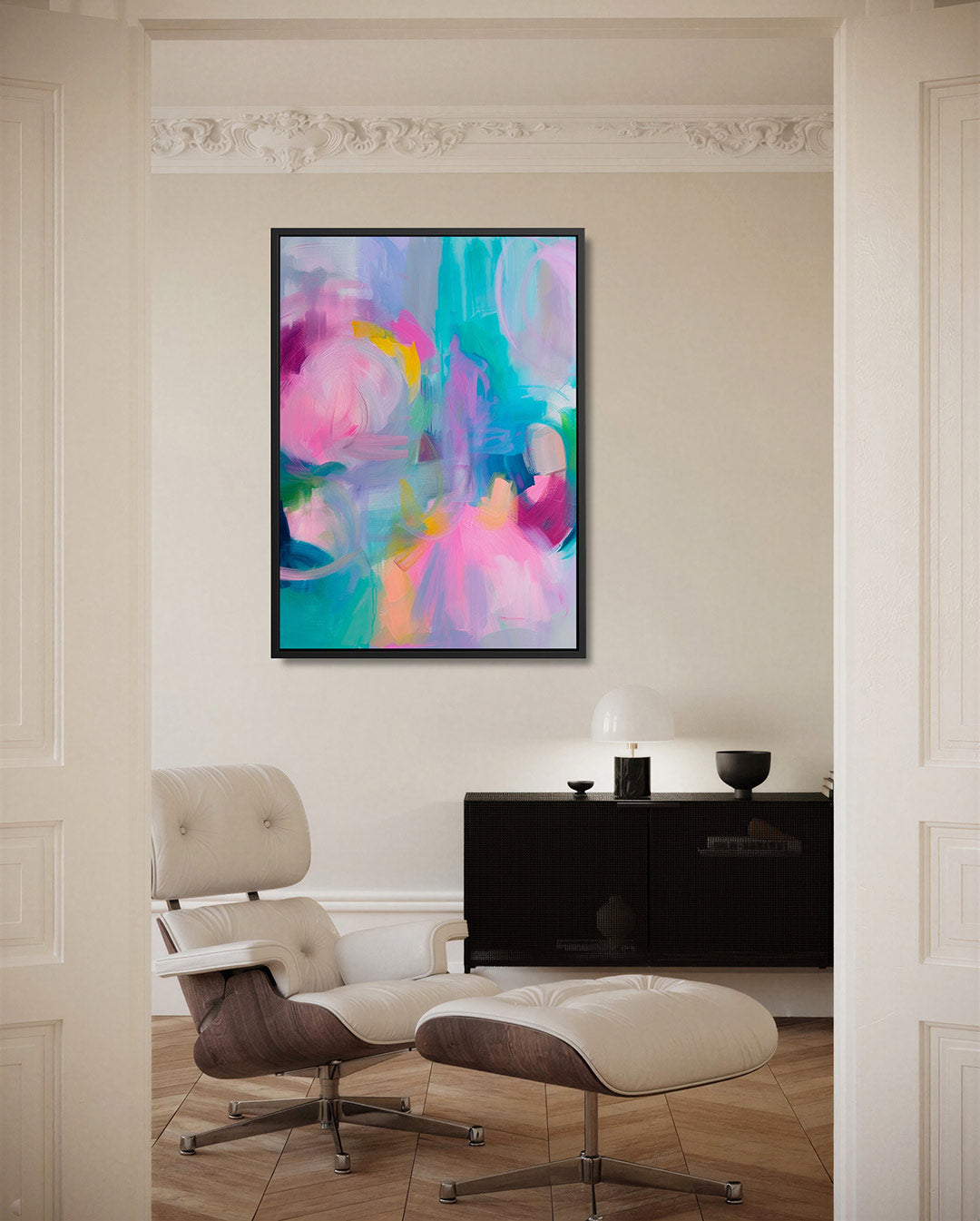 Kleurrijke vormen – staand wanddecoratie kunstwerk