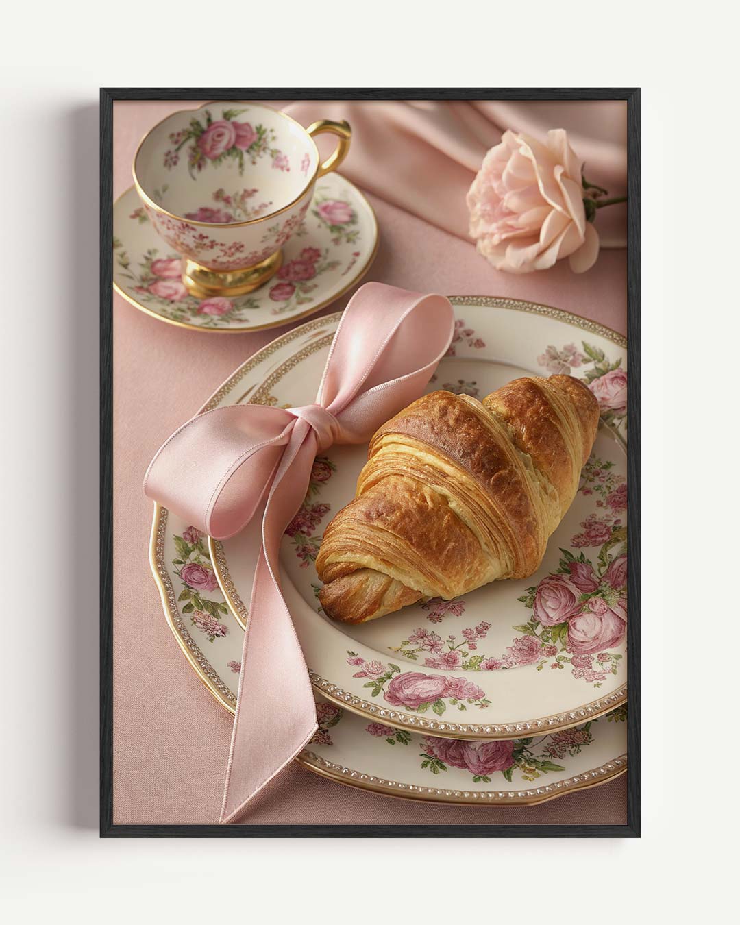 Ontbijt met Croissant – paas portret poster als wanddecoratie
