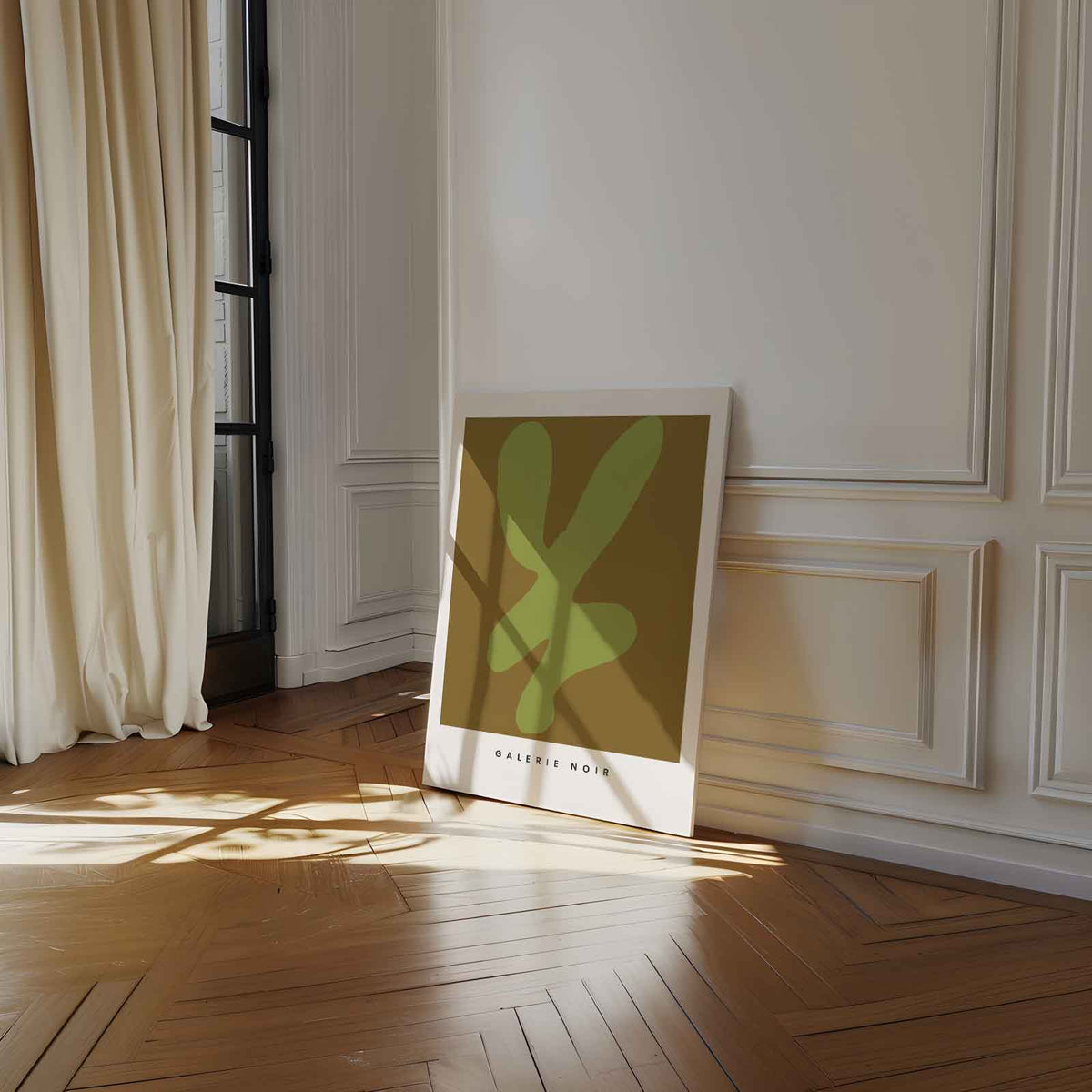 Organische Vormen in Groen – modern portret kunstwerk van WallArtistic