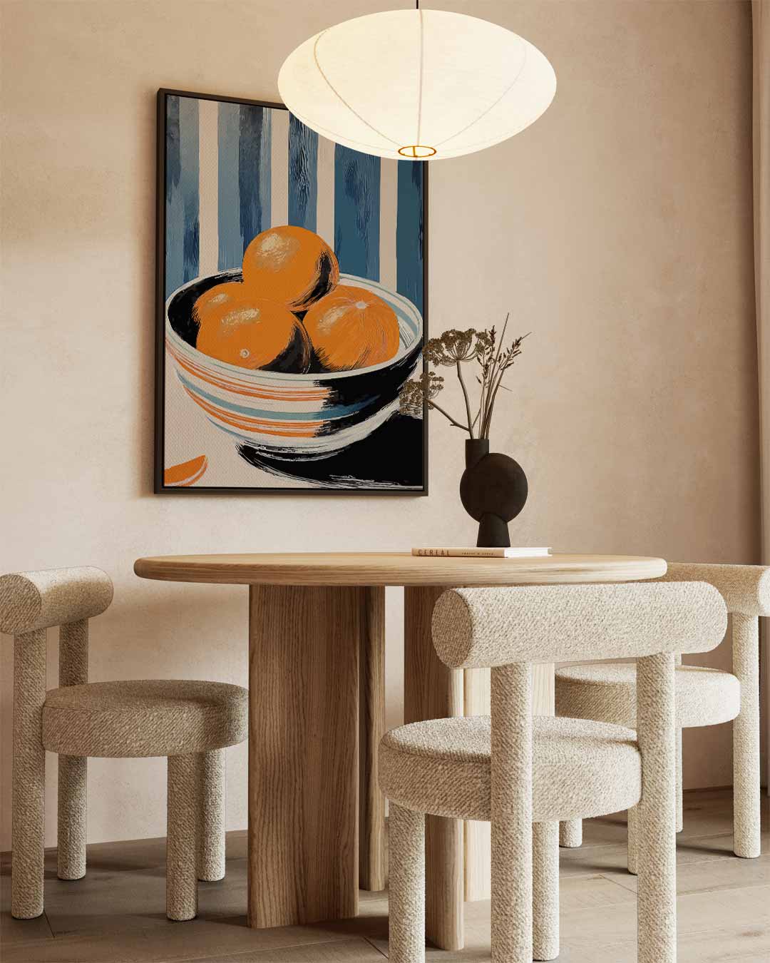 Nostalgische Stilleven met Sinaasappels – dibond wanddecoratie in staand formaat