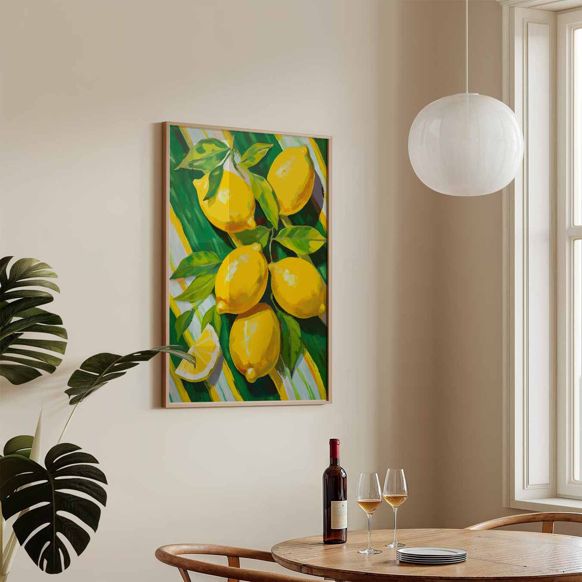 Vrolijke Citroen Oogst – keukenposter in staand formaat