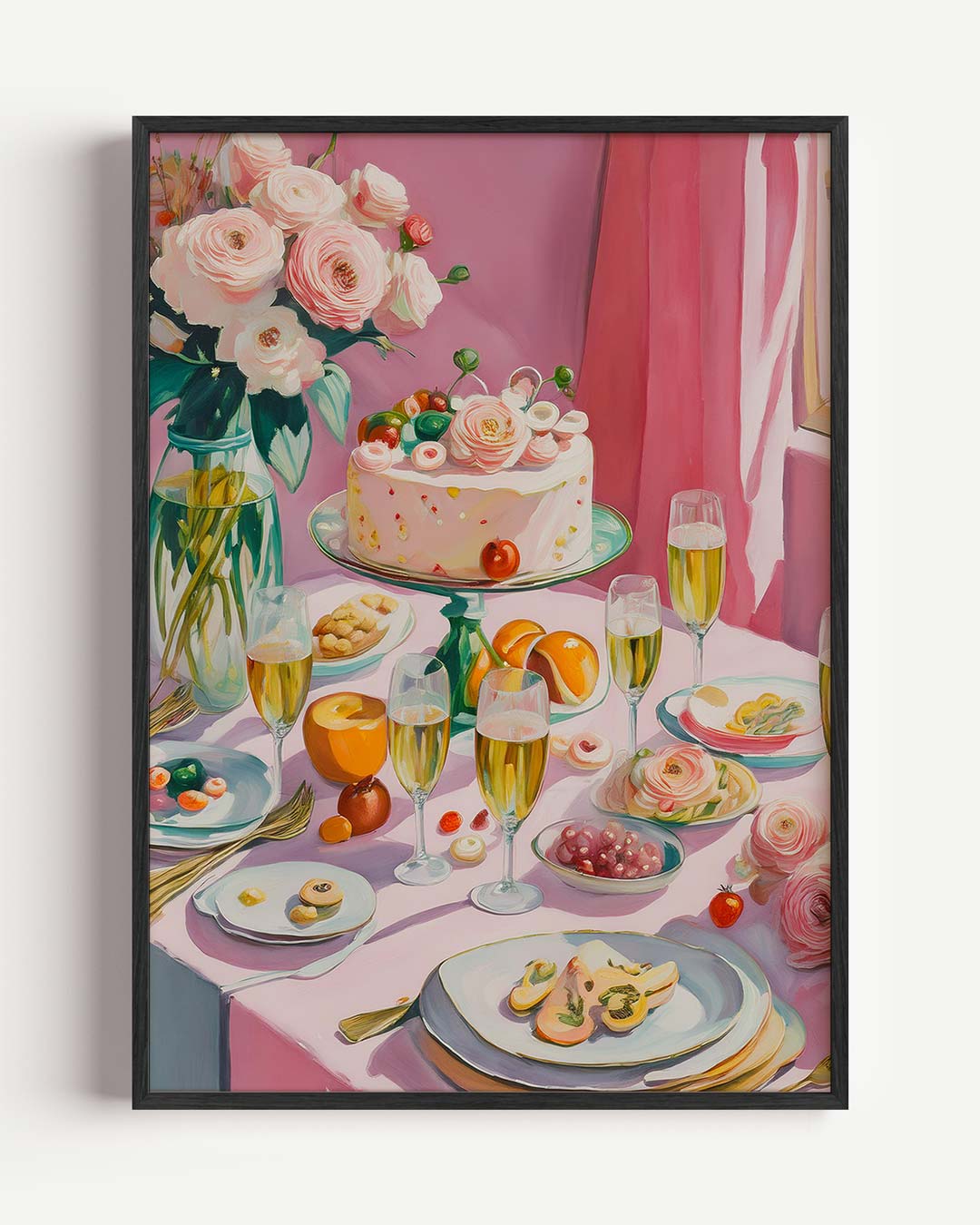 Romantische Tafelschikking – keuken portret poster als wanddecoratie