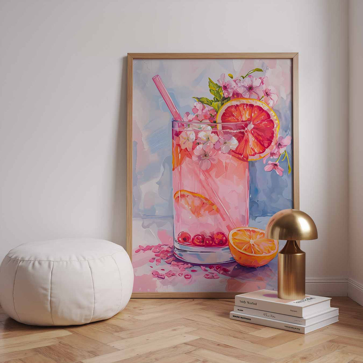 Zomerse Bloemen Cocktail – urban poster in staand formaat