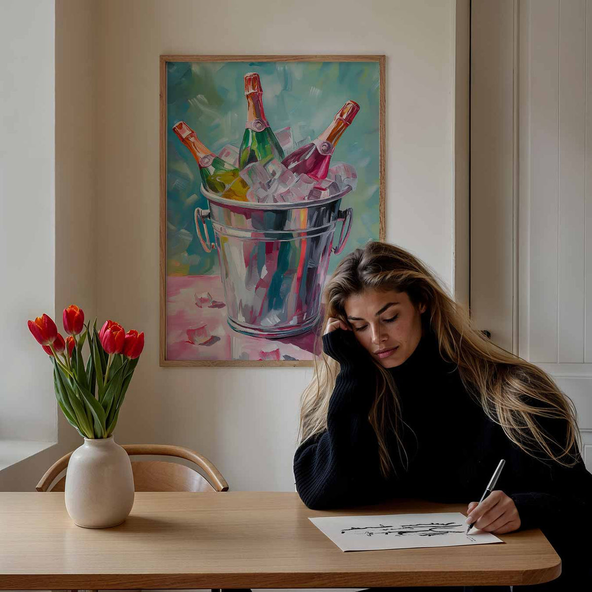 Feestelijke Champagne – keuken portret poster, afbeelding 7