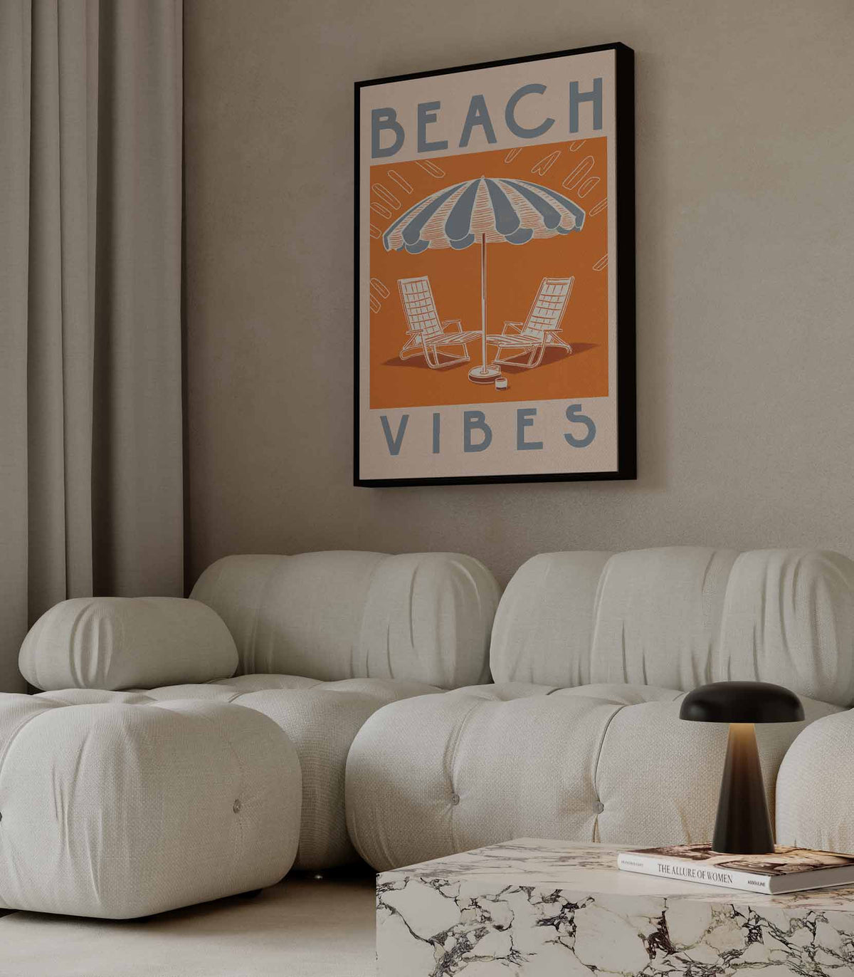 Zomerse Strandvibes – canvas kunstwerk als wanddecoratie