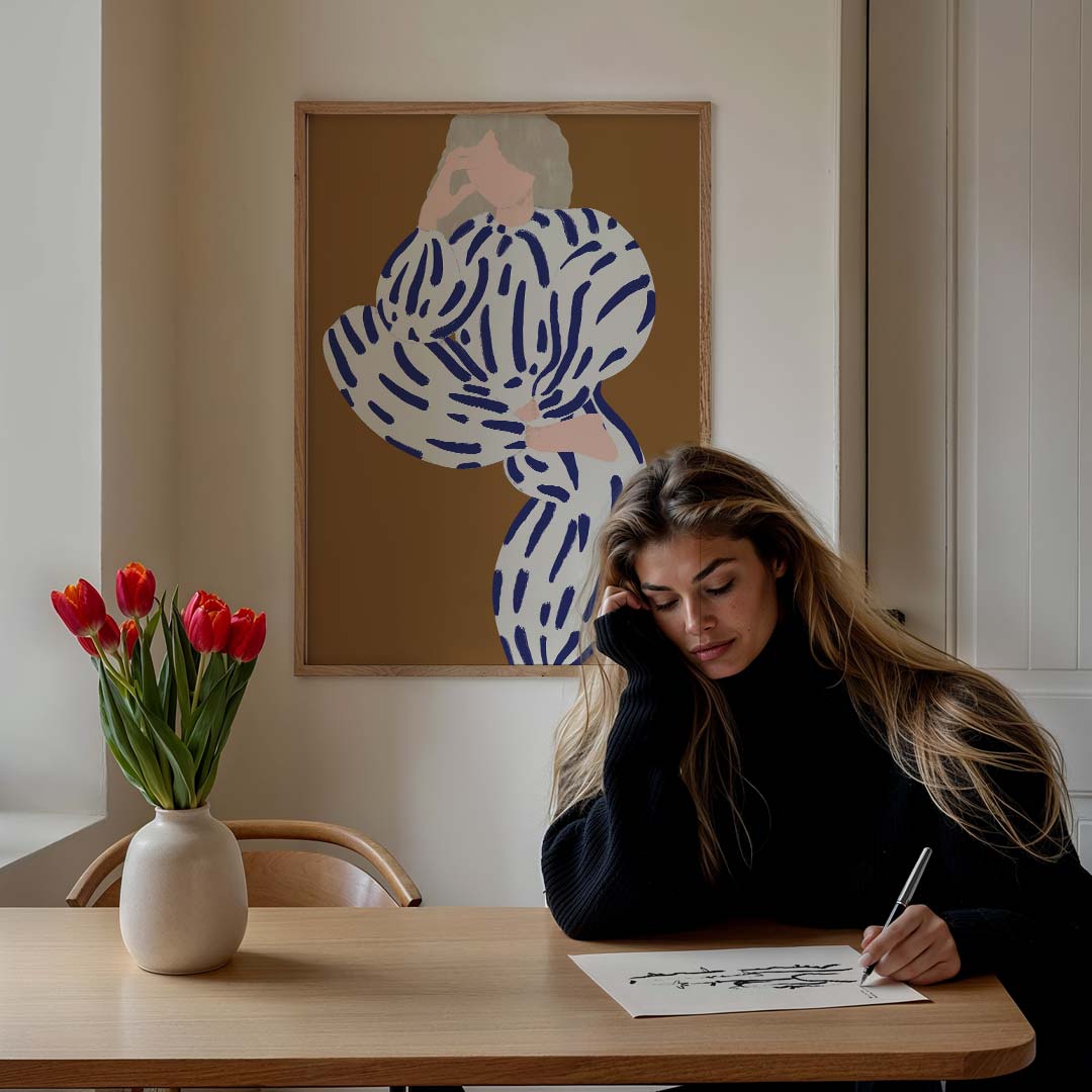 Stijlvolle Dame Abstract – staande vrouwelijke wanddecoratie van WallArtistic