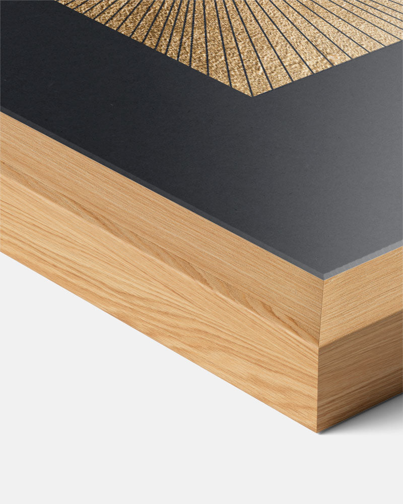 Stralende Gouden Zon – abstracte textuur poster in staand formaat