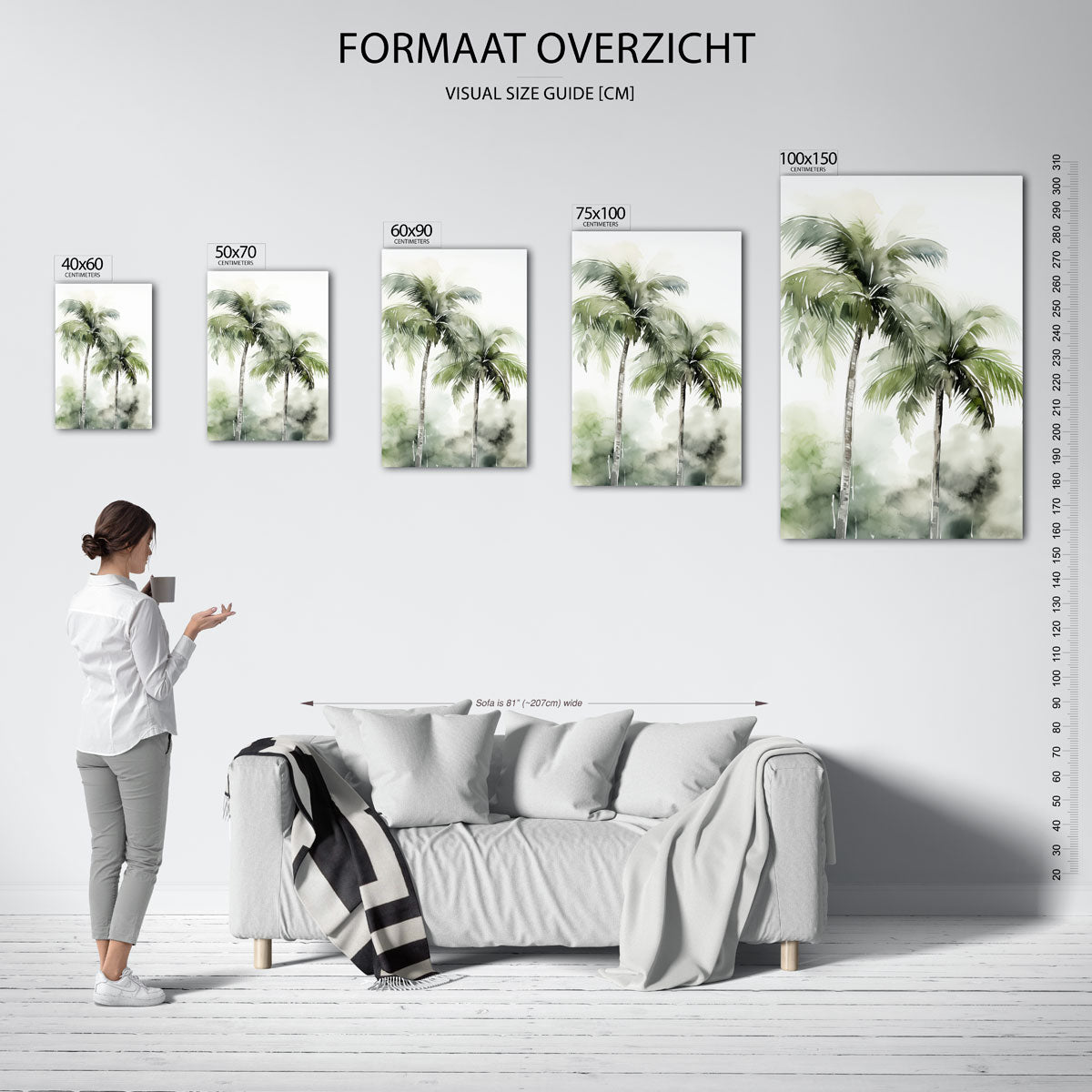 Tropische palmen – staande wanddecoratie van WallArtistic