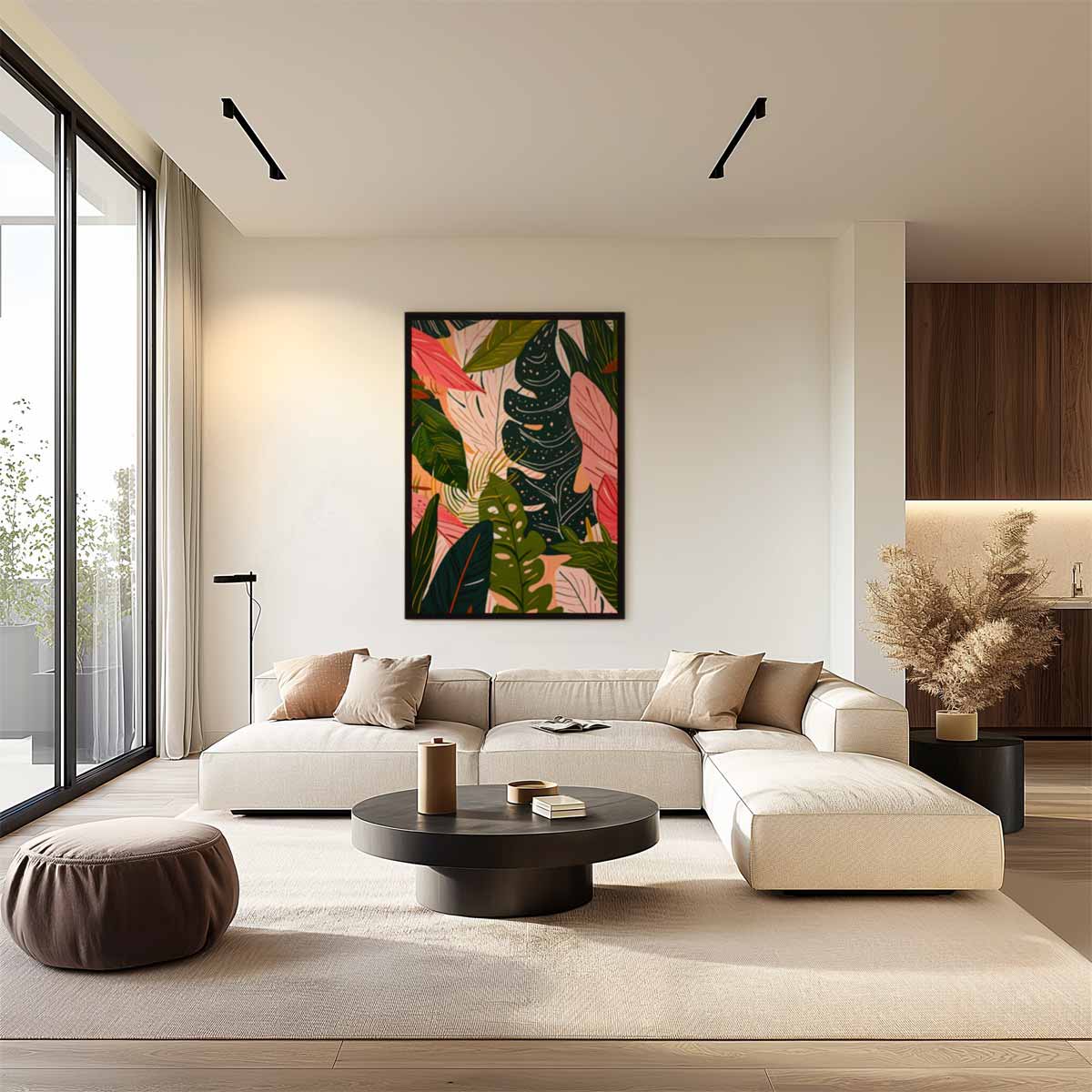 Tropische Bladeren Mix – staand kunstwerk voor modern interieur
