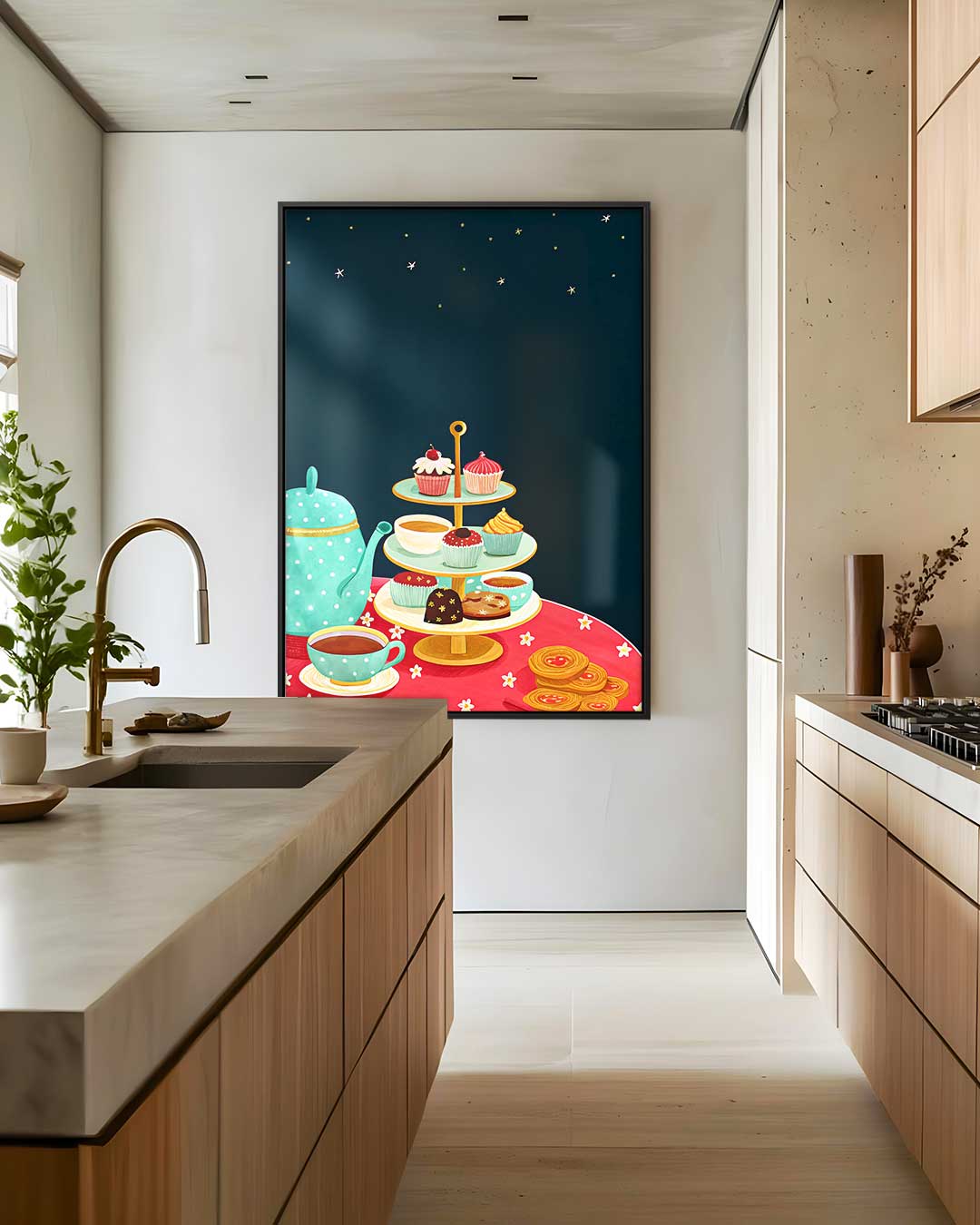 Afternoon Tea Delights – staand kunstwerk voor modern interieur