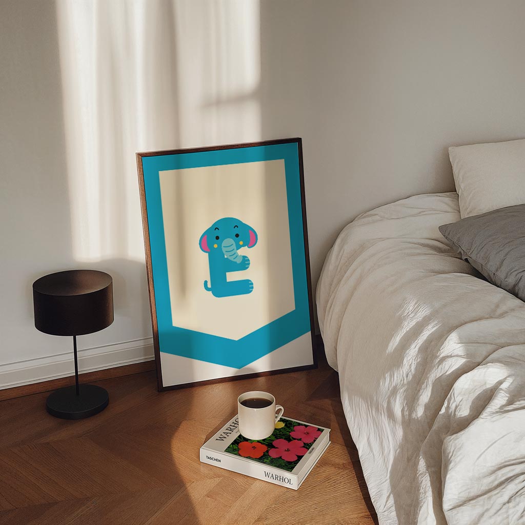 Vrolijke Olifant ABC – kinderposter in staand formaat