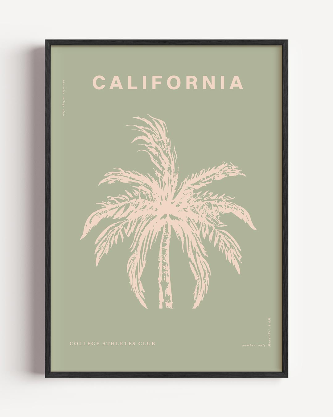 California Dreaming Palm – College Club portret poster als wanddecoratie