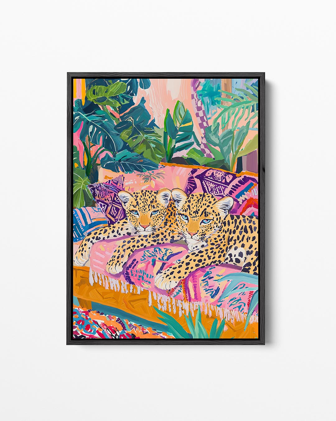 Exotische dieren en bladeren – staand wanddecoratie kunstwerk