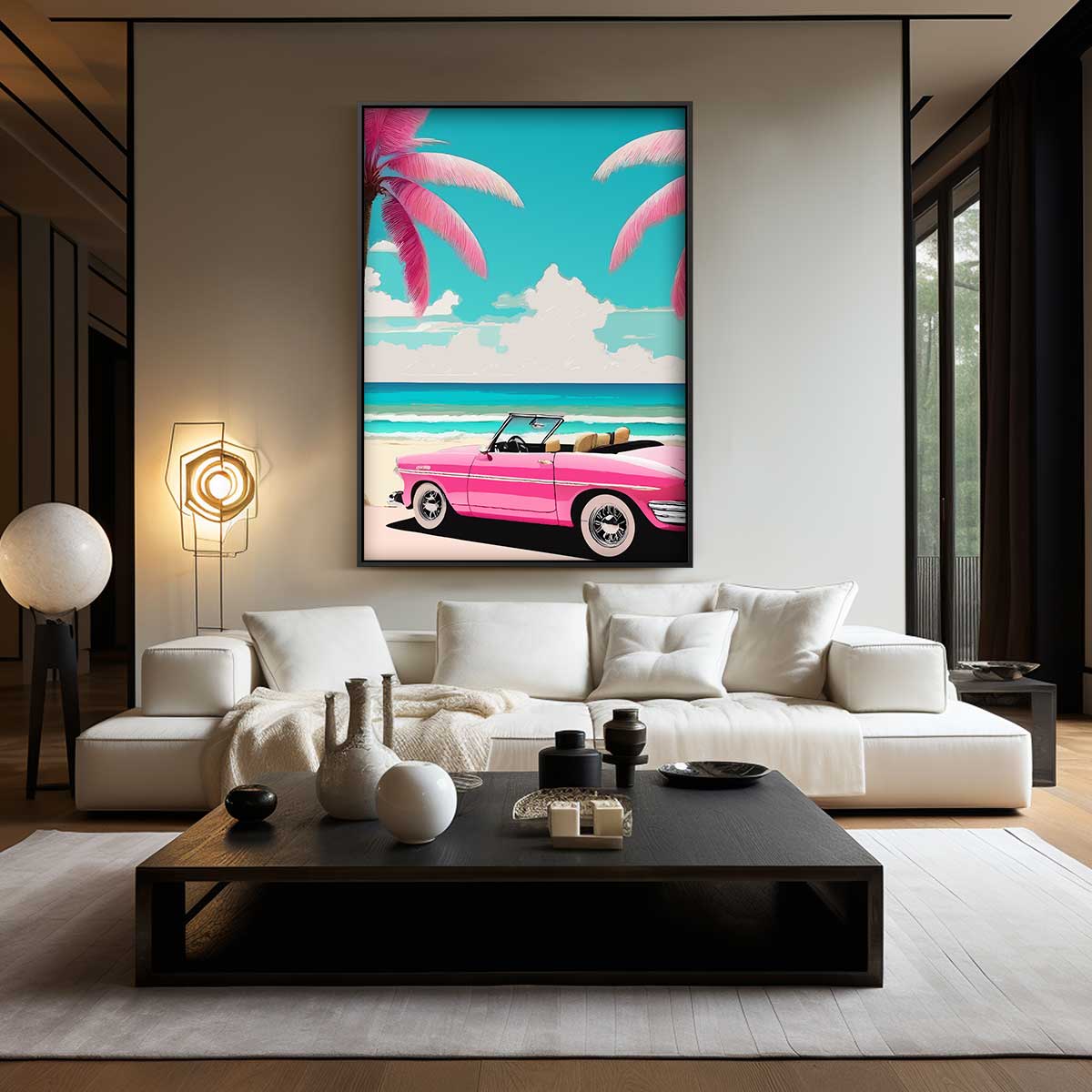 Retro Zomer Droom – modern portret kunstwerk van WallArtistic