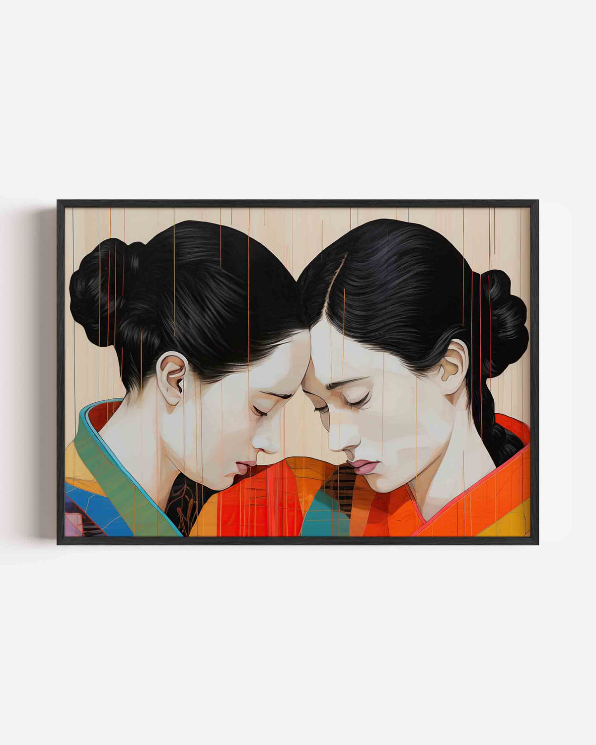 Twee figuren met gesloten ogen – vrouwelijk portret als landscape poster