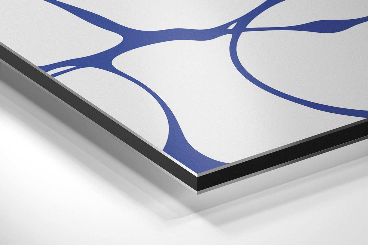 Organische Blauw-Witte Patronen – canvas kunstwerk als wanddecoratie