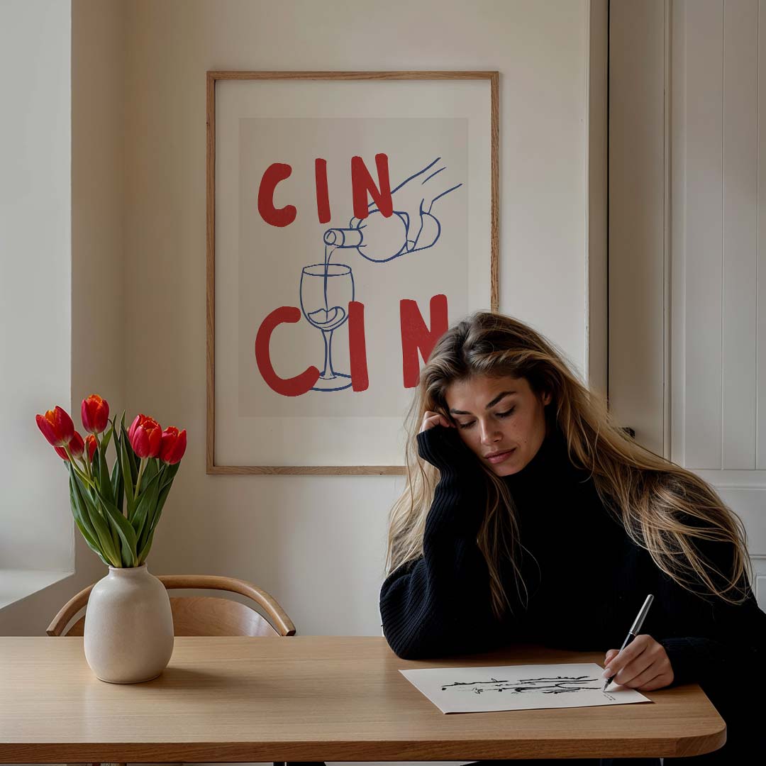 Cin Cin Illustratie – culinaire wandkunst als portret poster