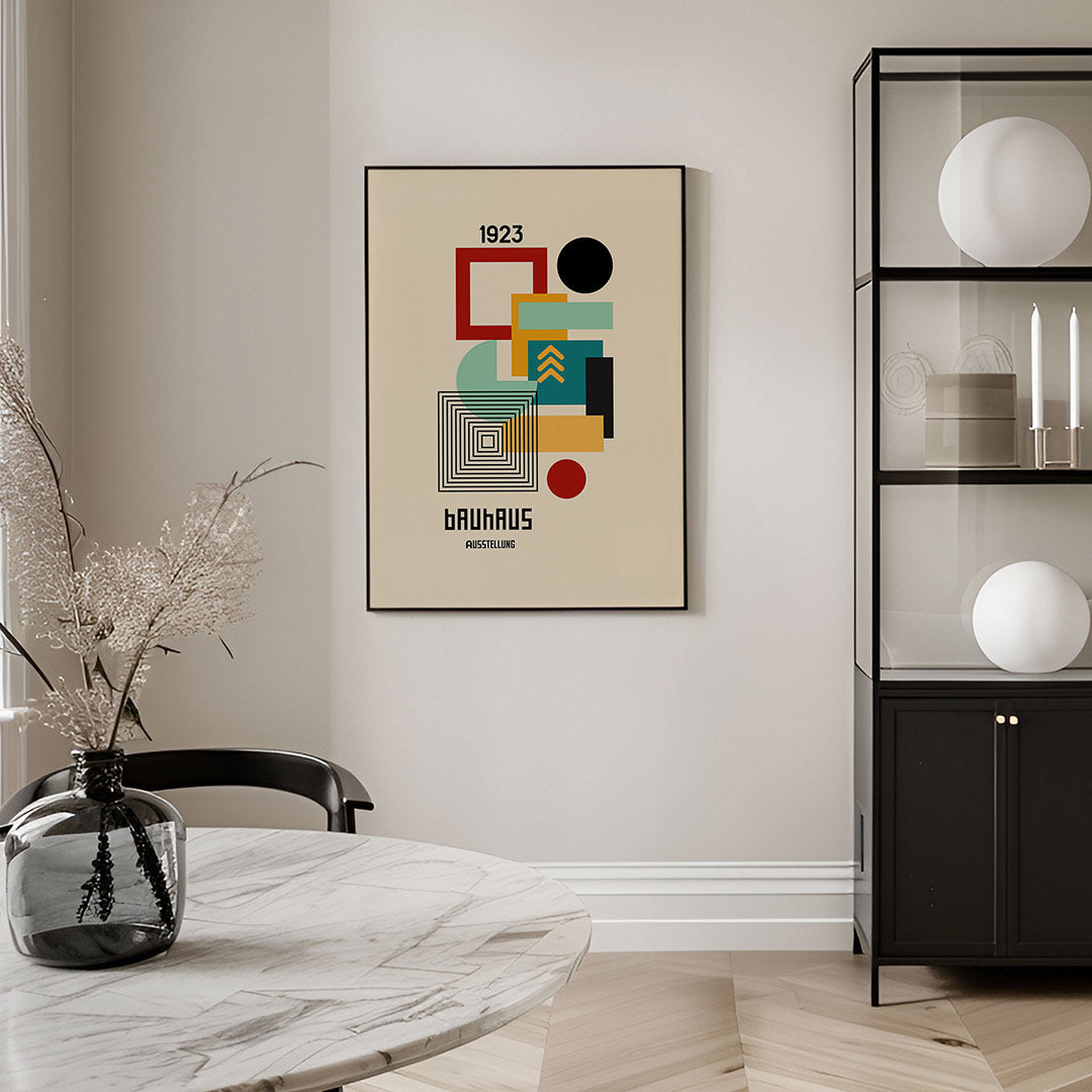 Vormen en vlakken – geometrische Bauhaus poster in staand formaat