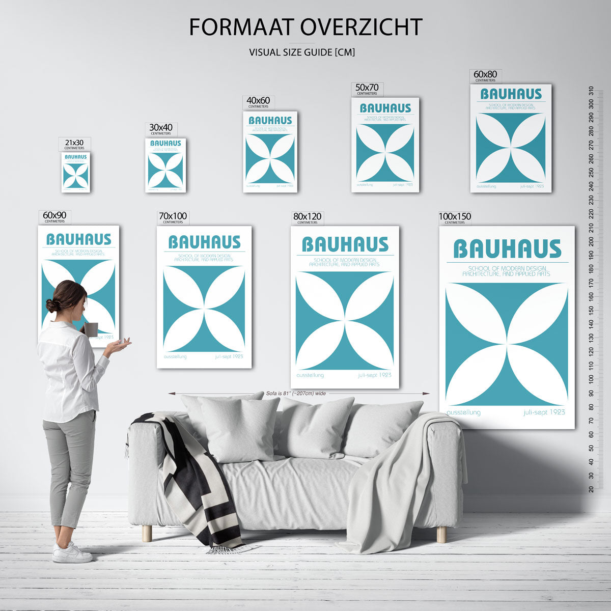 Vorm en balans – geometrische poster in Bauhaus-stijl van WallArtistic