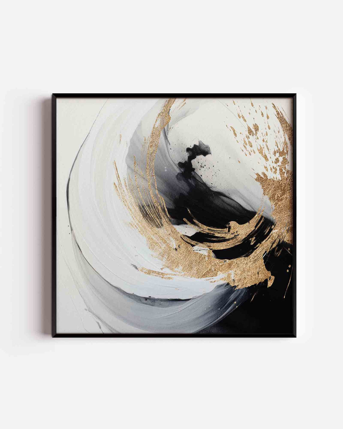 Abstracte zwart en goud – zacht abstracte vierkante poster als wanddecoratie