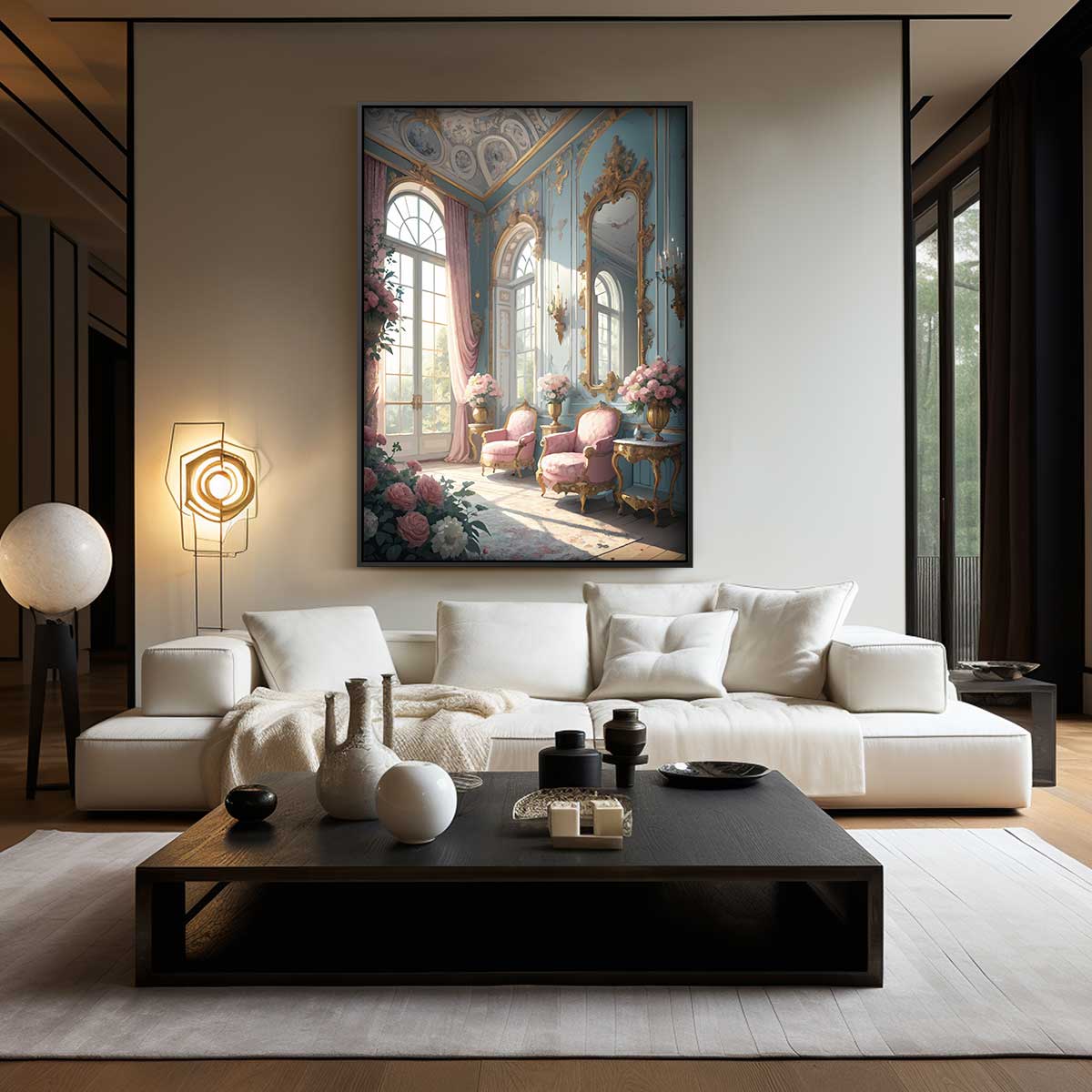 Romantische Salon Methamorfose – dibond wanddecoratie in staand formaat