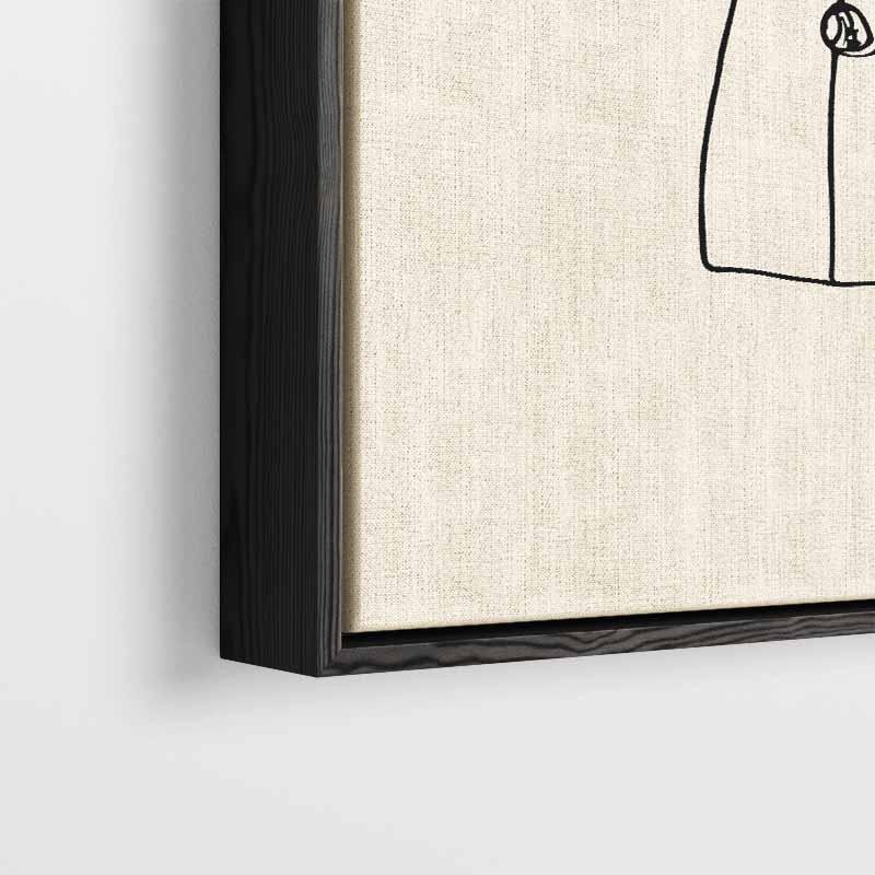 Minimalistische Mokkakan Tekenkunst – plexiglas wanddecoratie in portret formaat