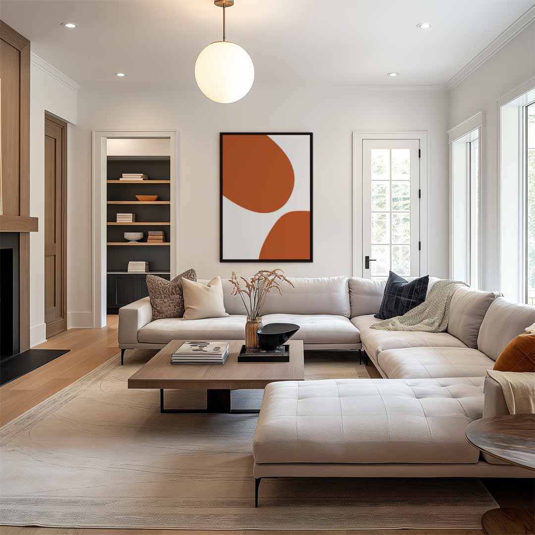 Vloeiende Aardetinten – staand kunstwerk voor modern interieur